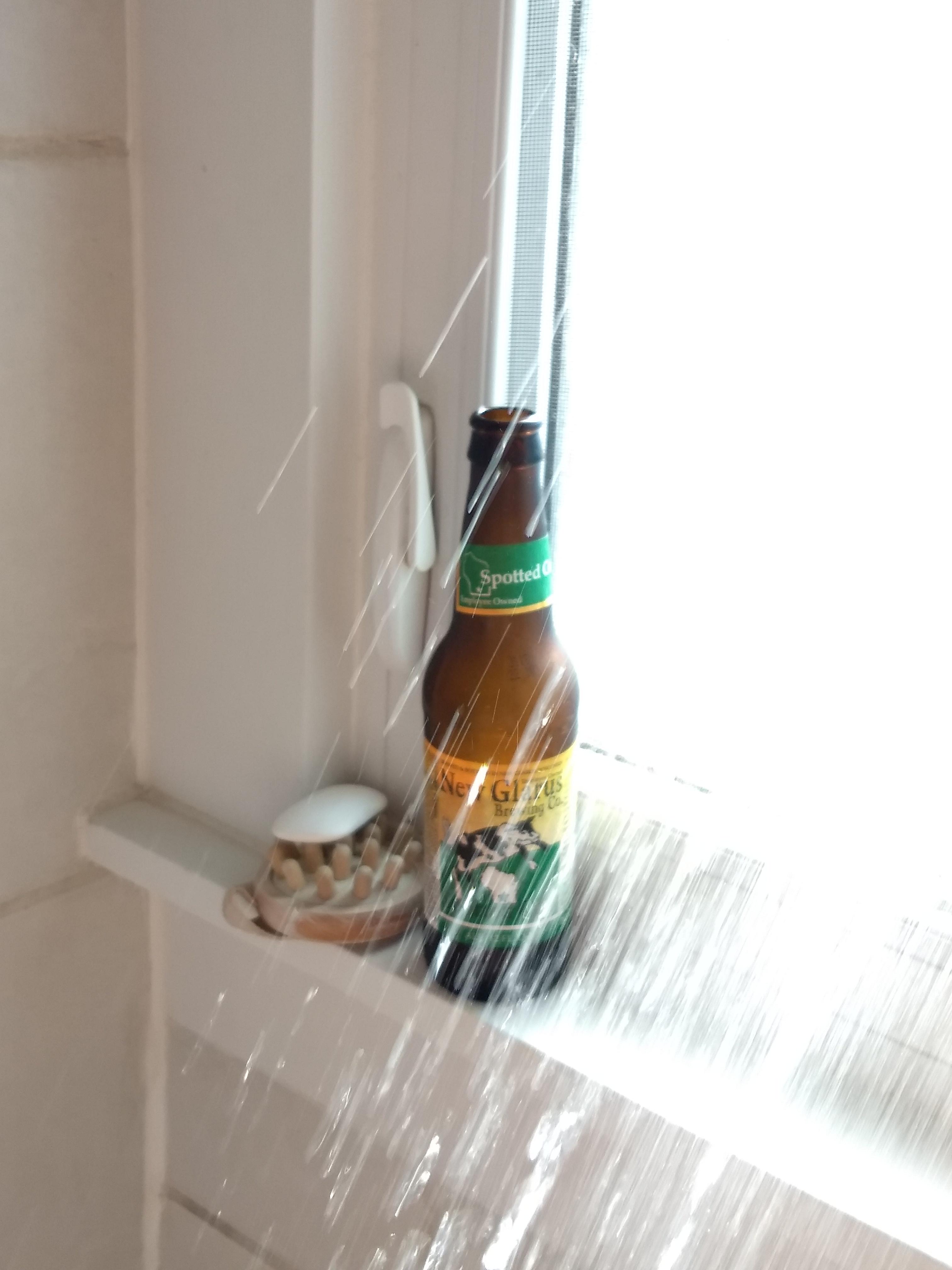 Only the best Shower Beer. New Glarus, Spotted Cow! Available only in