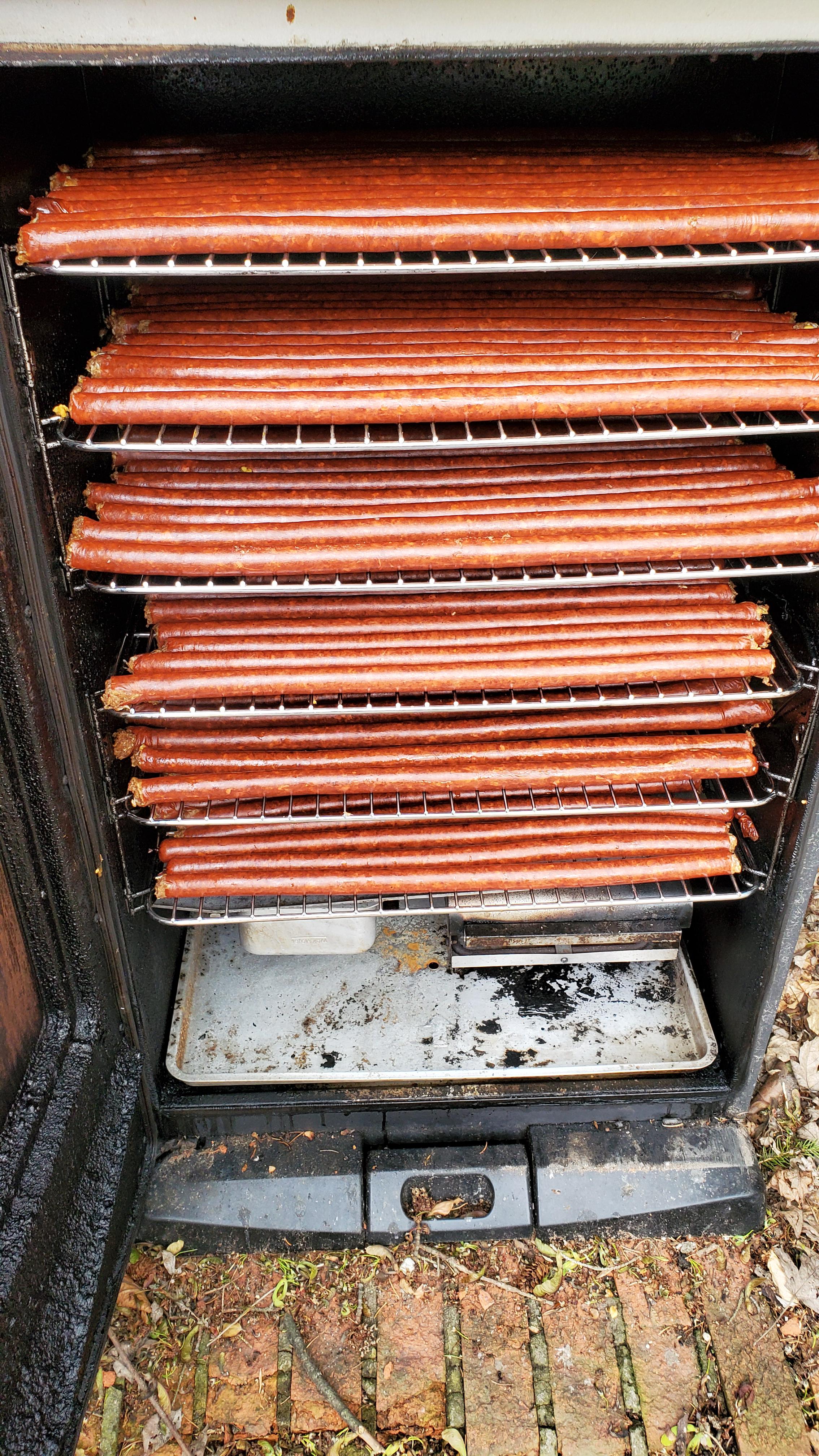 Venison snack sticks with ghost pepper cheese r/smoking