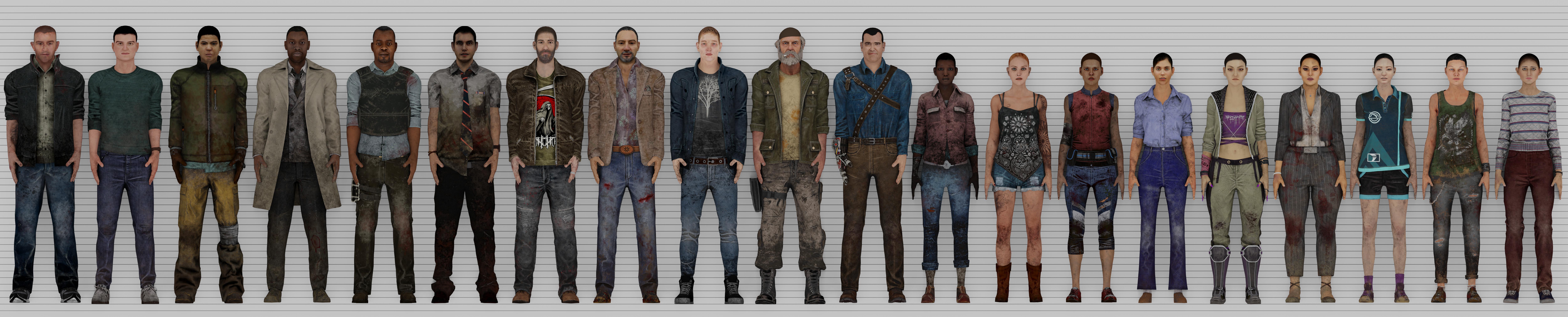 Survivor default outfit height comparison without hair : r/deadbydaylight
