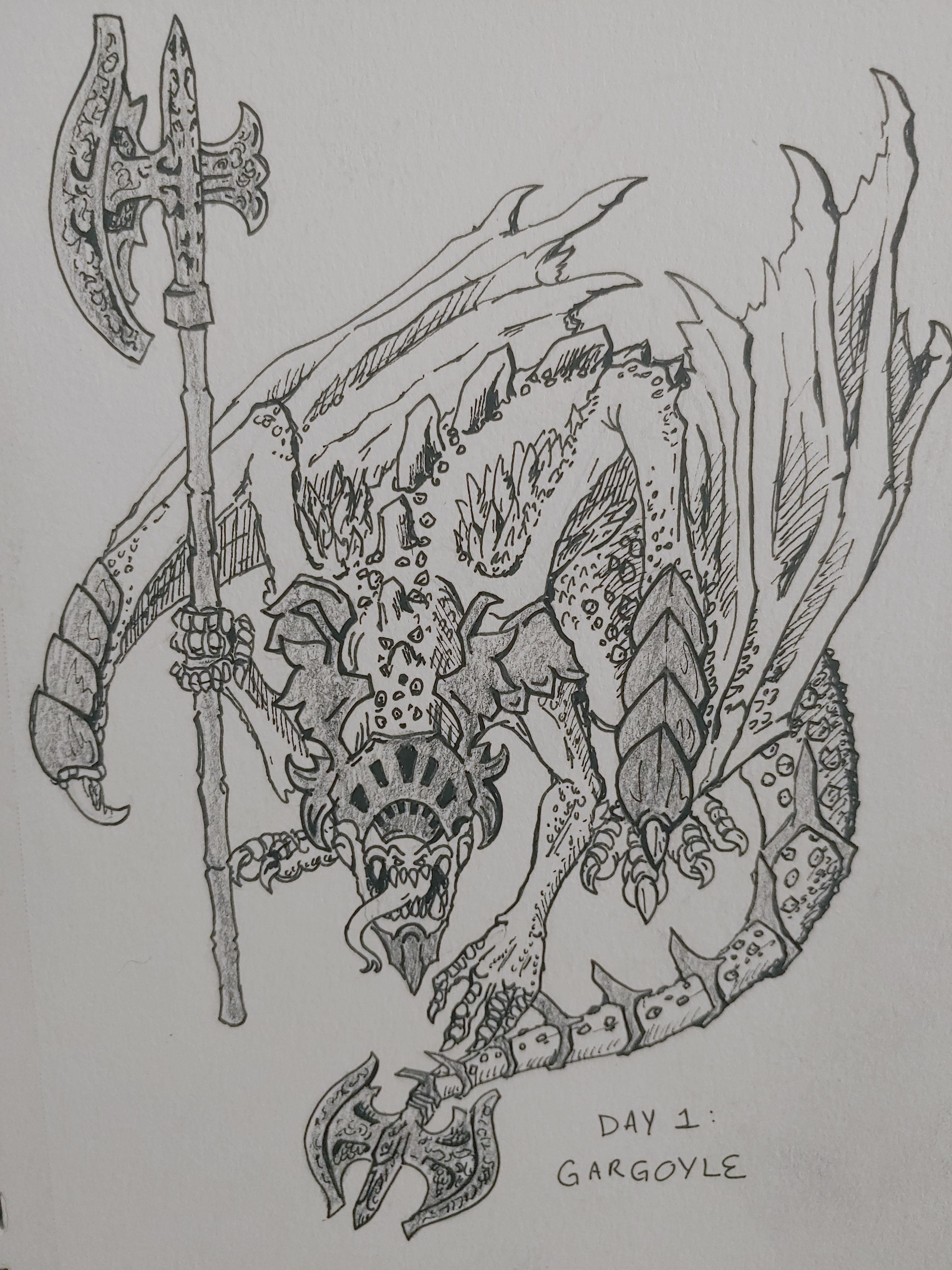 Bell Gargoyle Sketch r/darksouls