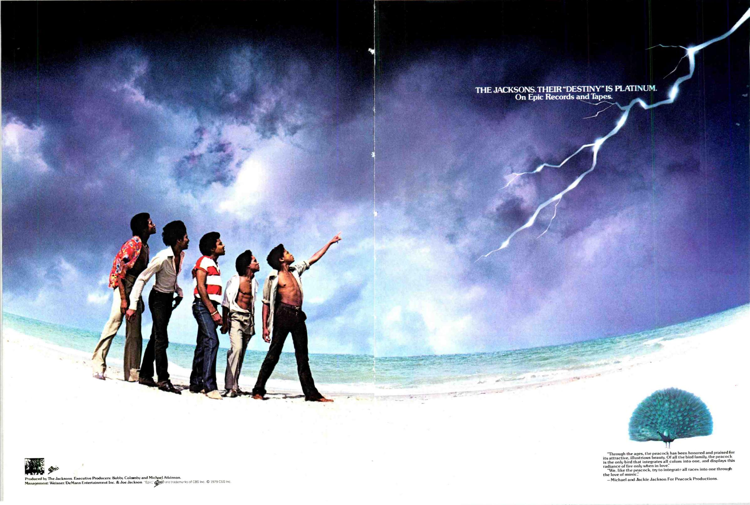 Advert for The Jacksons' Destiny album going platinum. From Cashbox