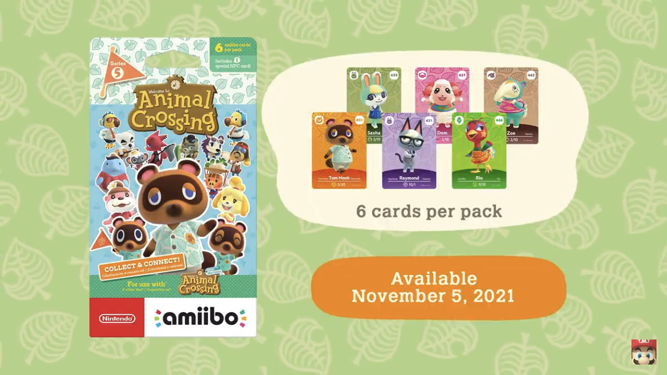 Animal Crossing series 5 amiibo cards Available November 5, 2021 r/amiibo