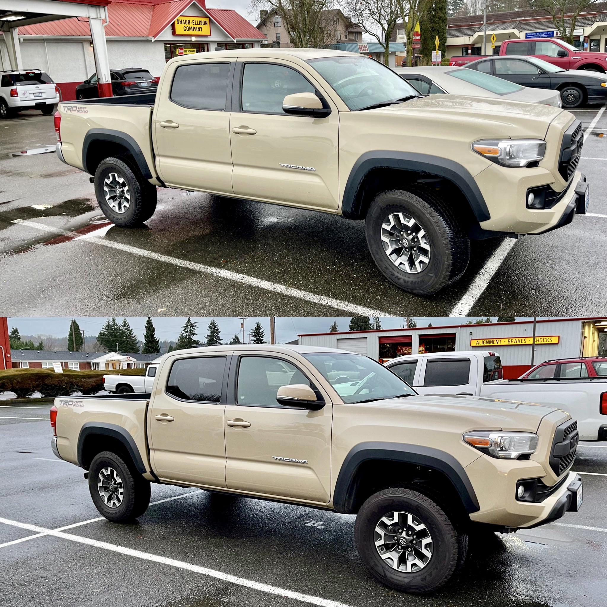 Nothing too crazy, just a before and after leveling kit on my 2017 TRD