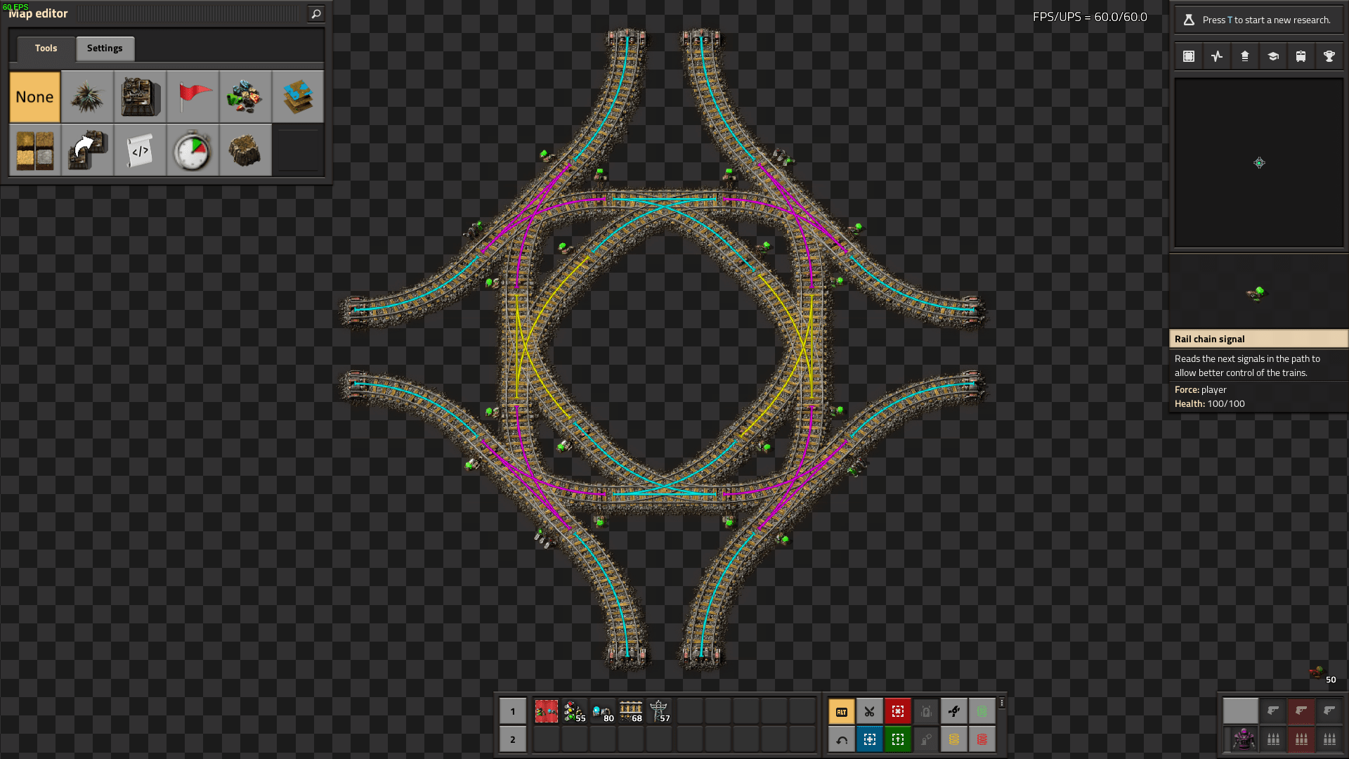 Not a roundabout, but a 4x junction for rail blocks with 2 tiles (1
