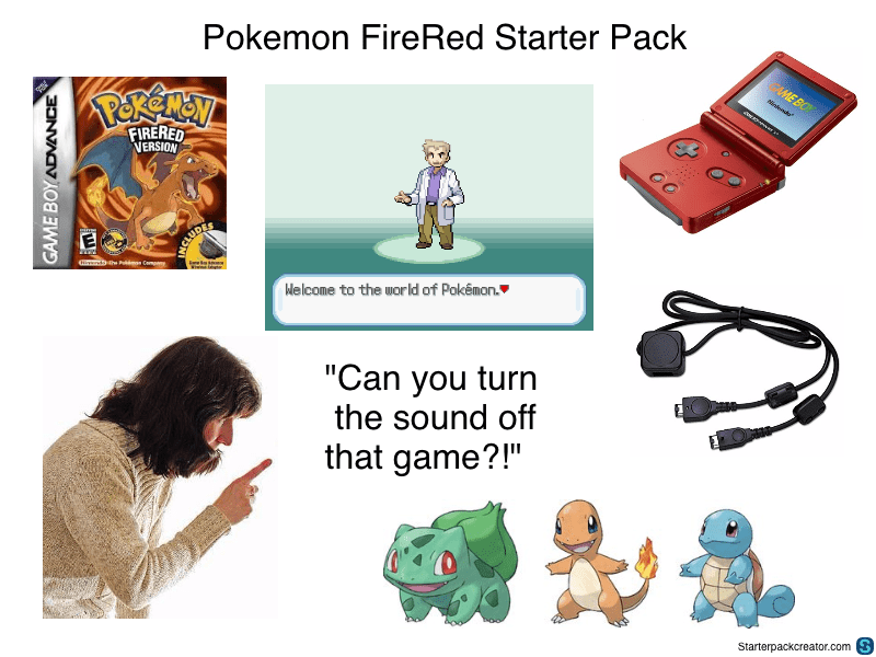 Pokemon FireRed Starter Pack r/starterpacks