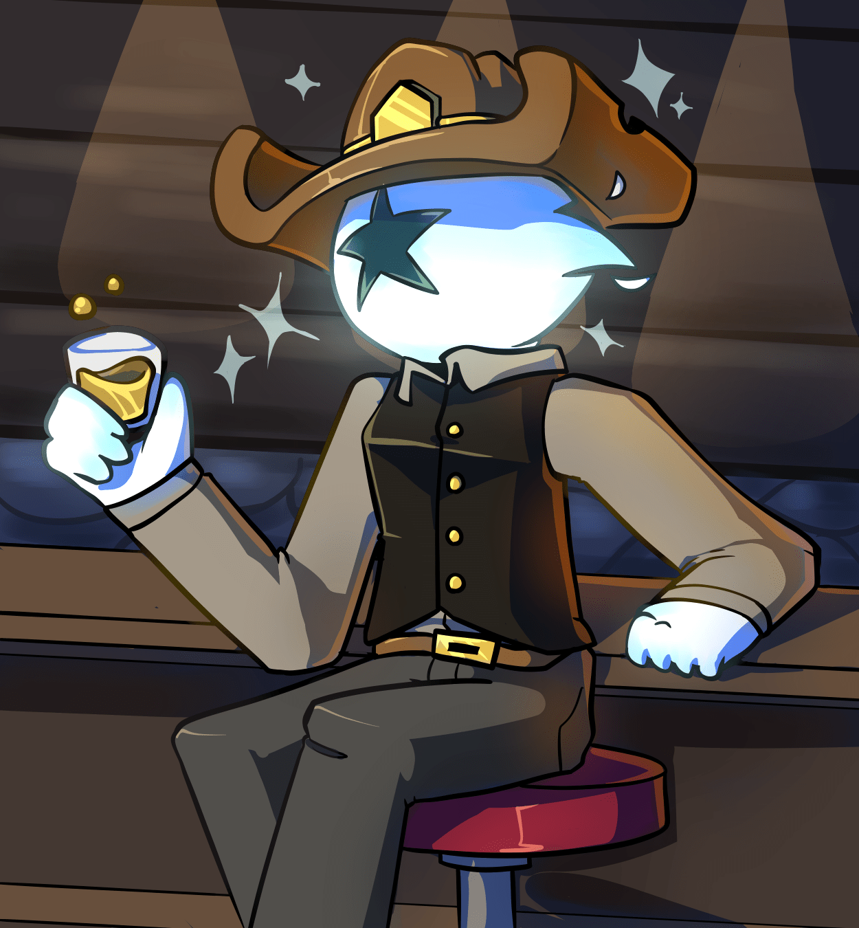 Been playing Starbound again and did a doodle of my Novakid! r/starbound