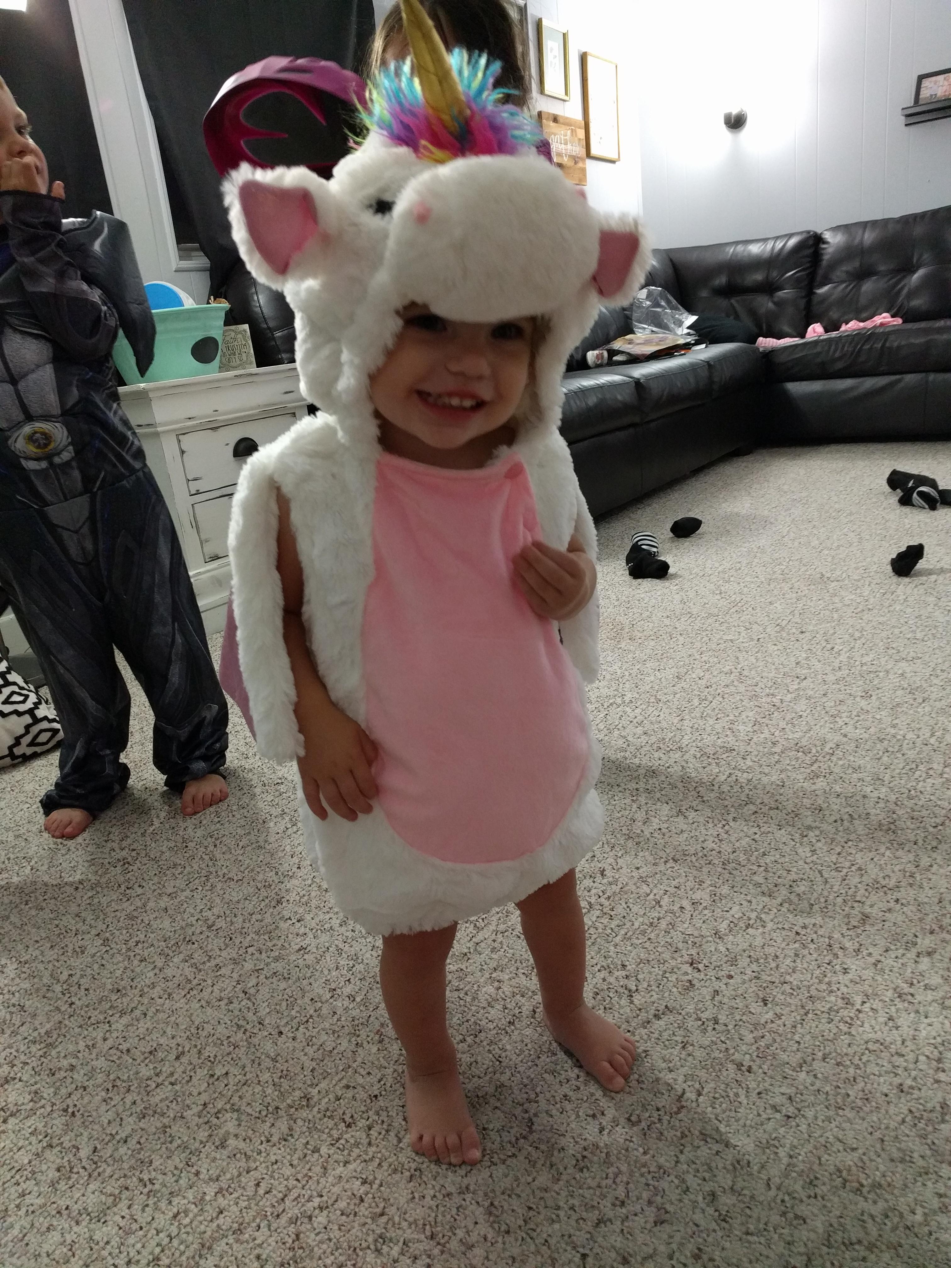 My 17 month old loves her Halloween costume r/pics