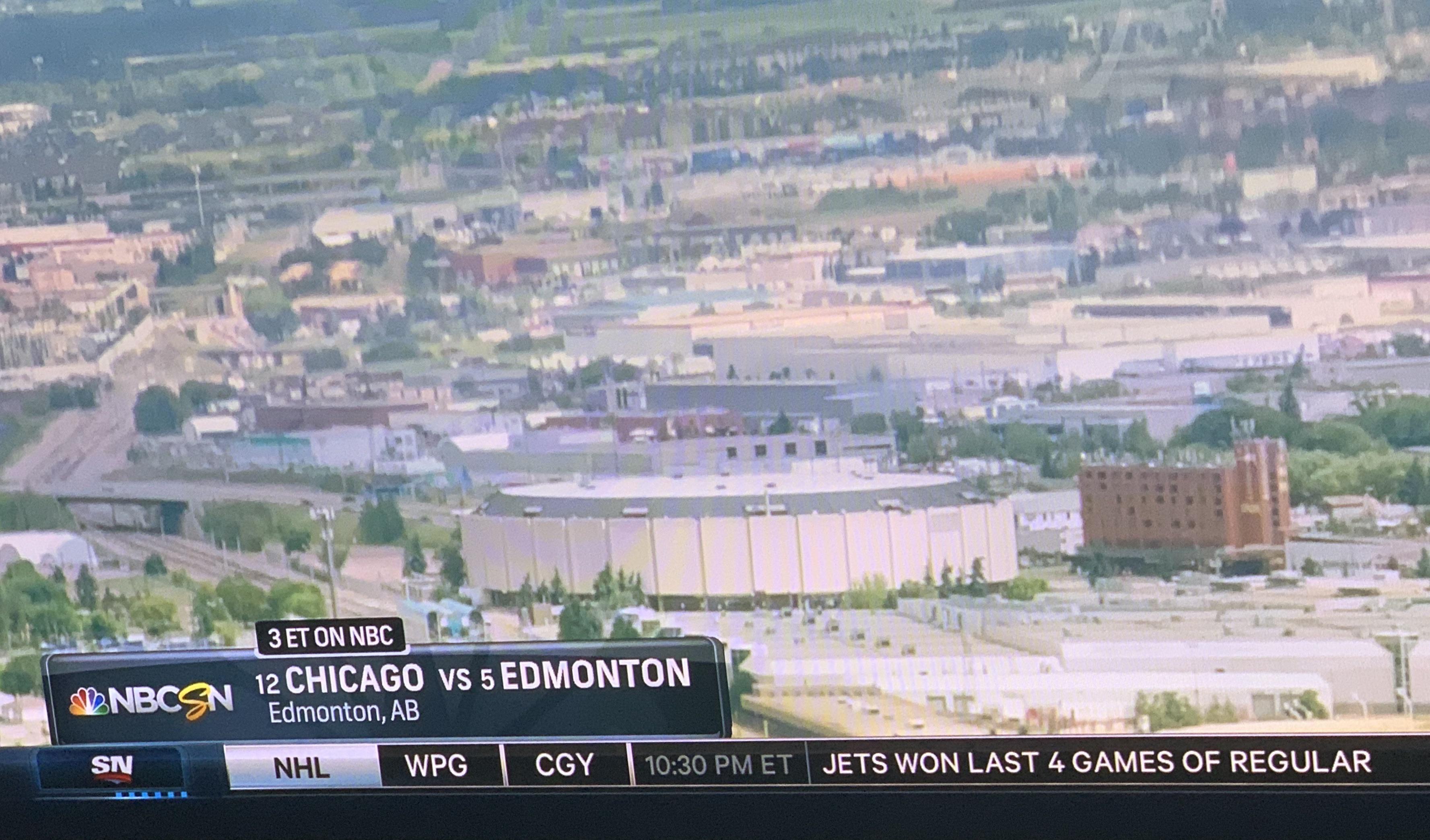 Here’s the view of Edmonton that NBC Sports decided to show on TV today