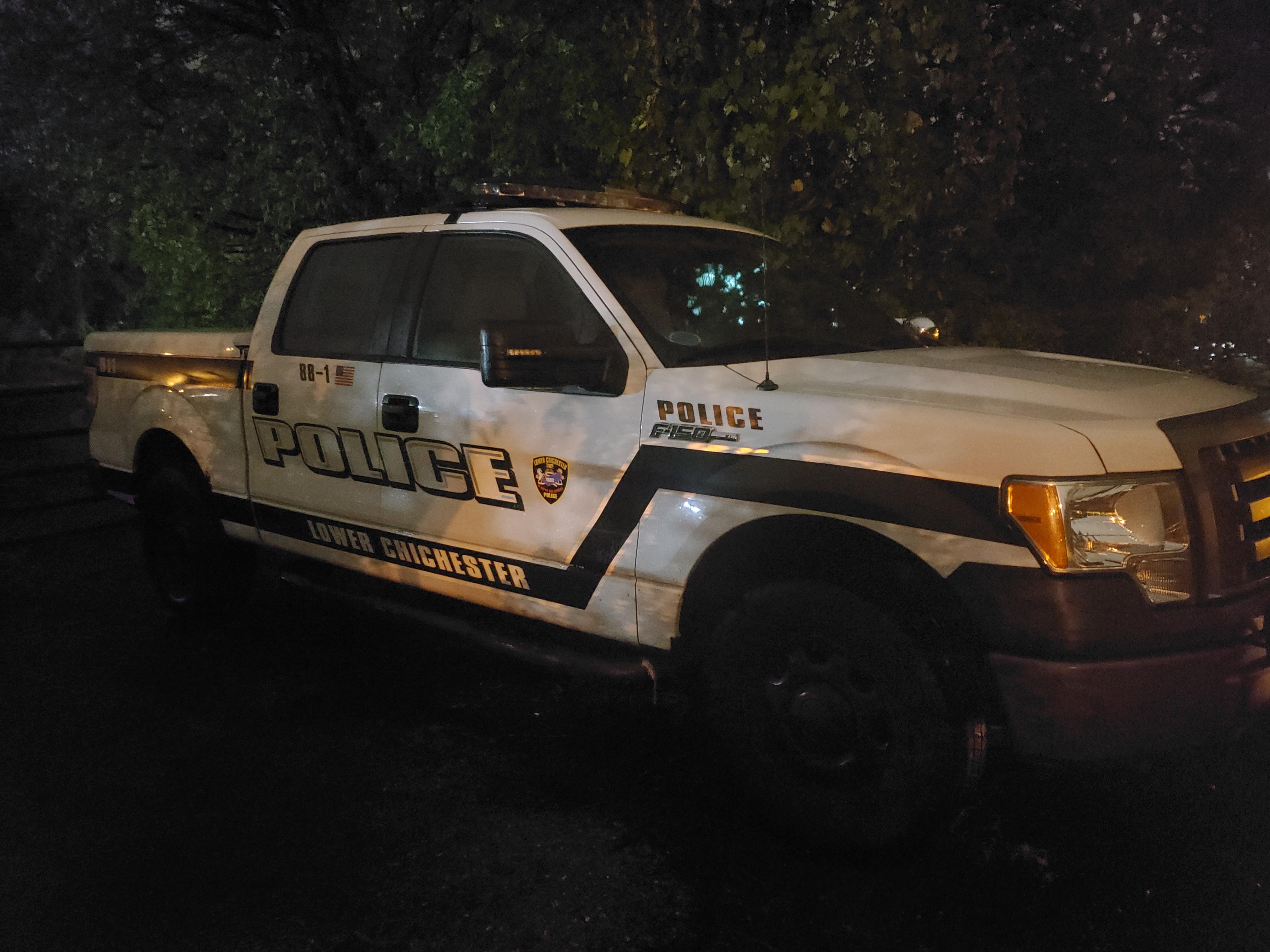 Lower Chichester township again. F150 police. Parttime officers drive