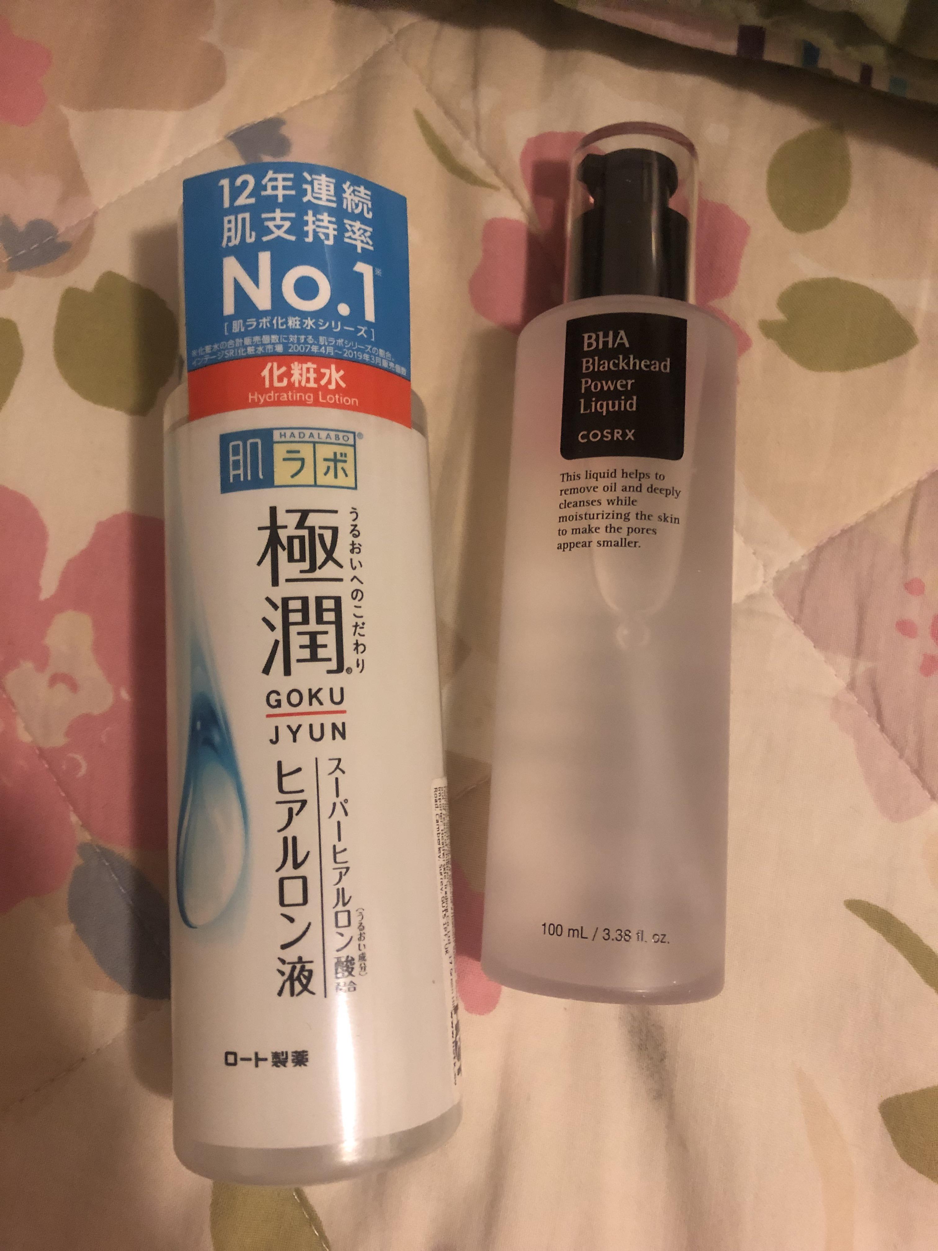 Just bought the Hada Labo HA Lotion and COSRX Blackhead Power Liquid. What are ur experiences