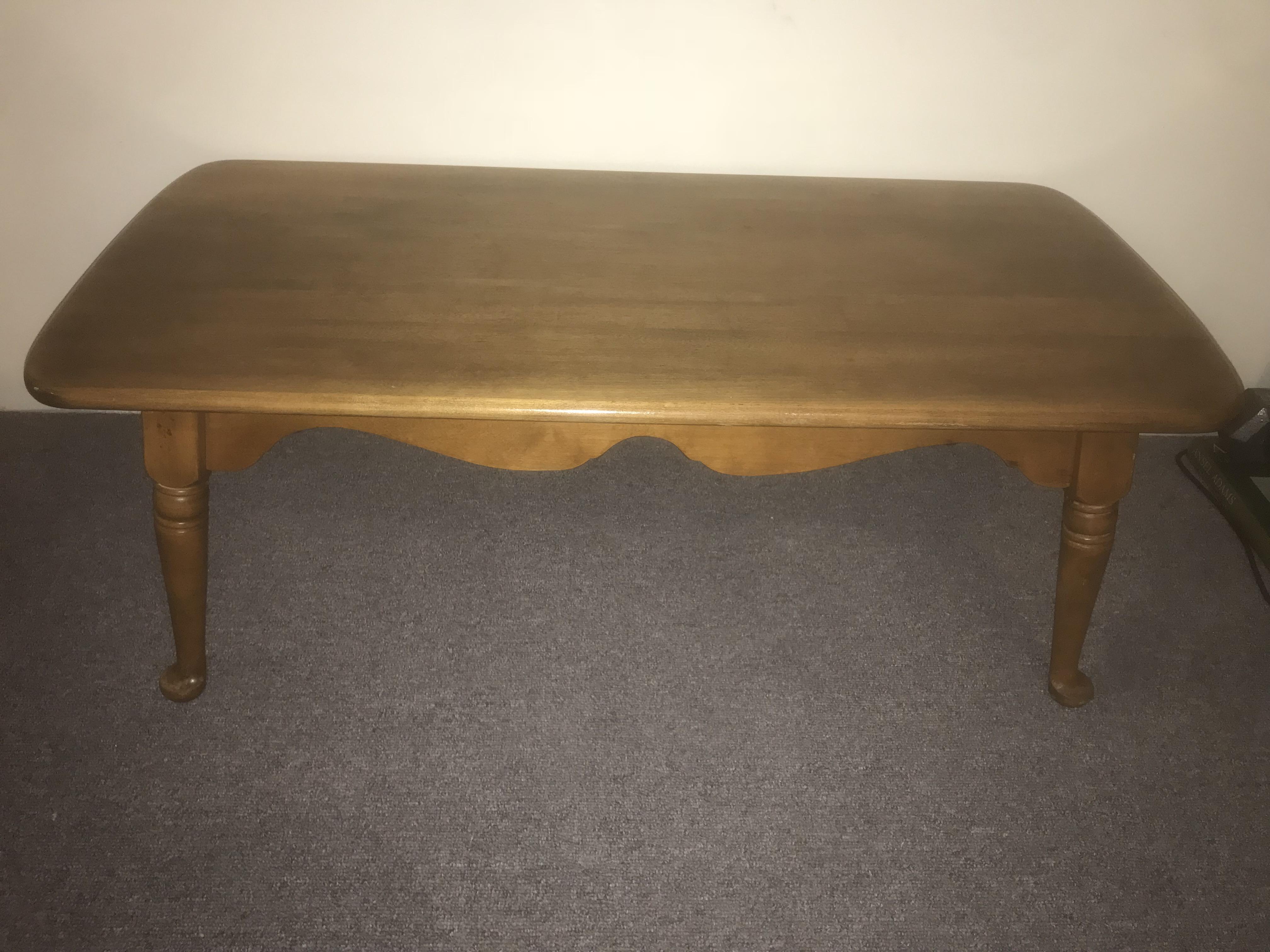 Ethan Allen coffee table for 8 from goodwill. Curious if it has any