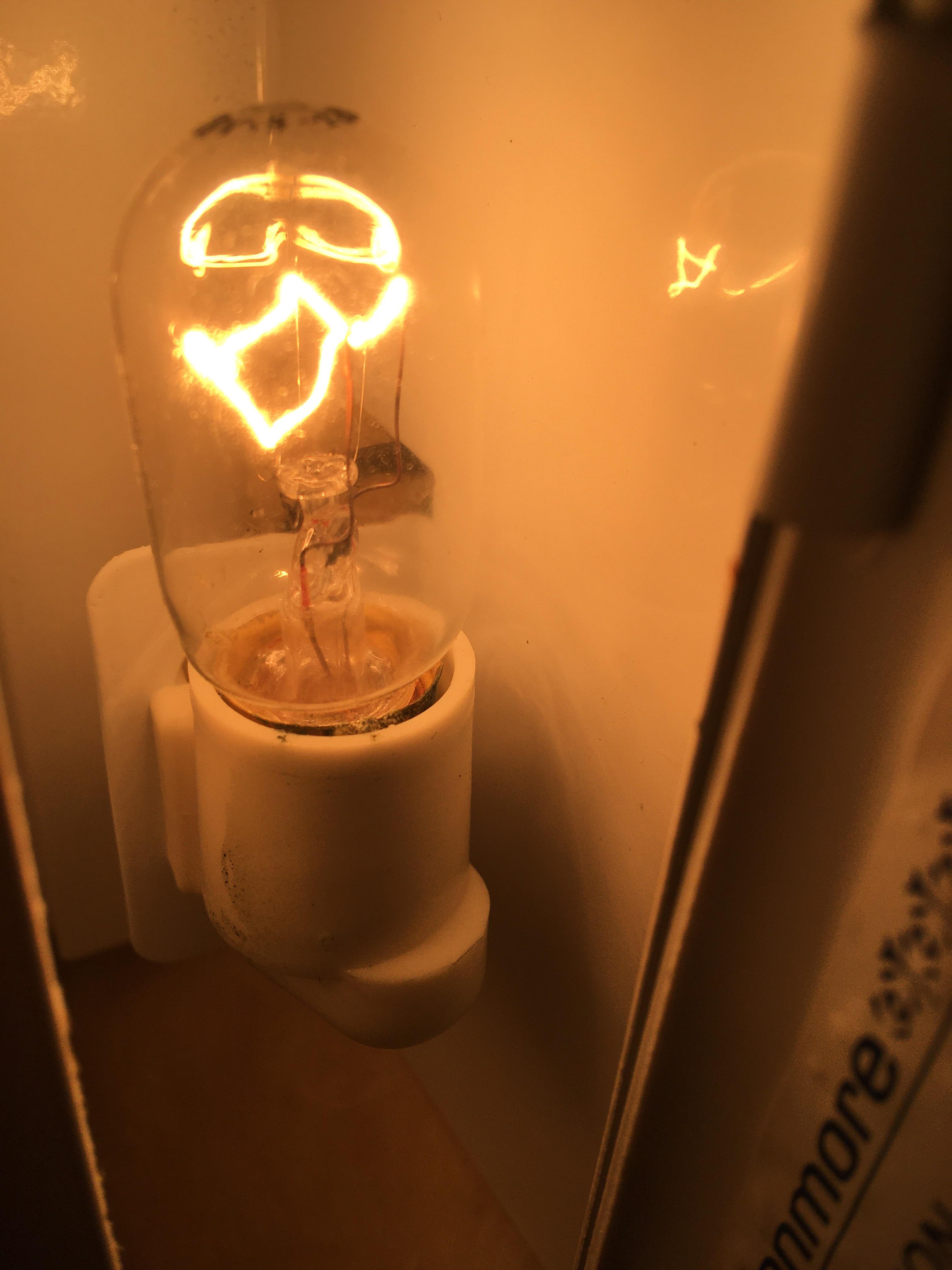 41 year old Sears Kenmore freezer light bulb still works. r