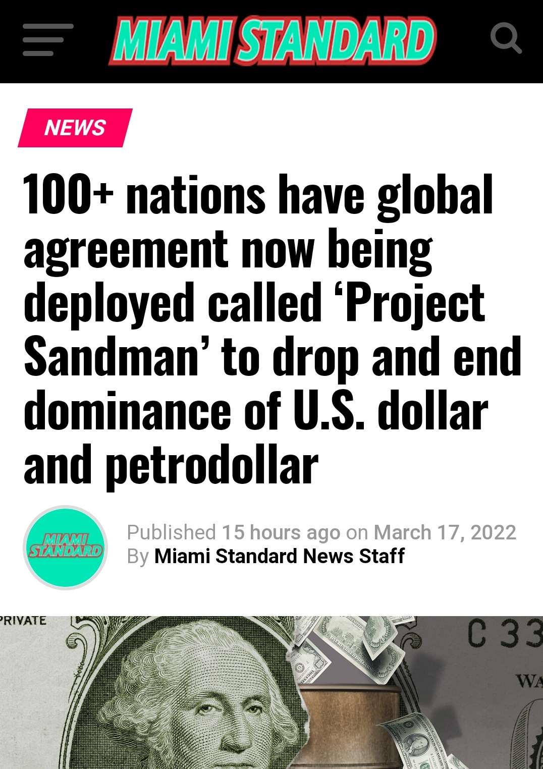 “Project Sandman” describes a 100+ nation agreement that, when