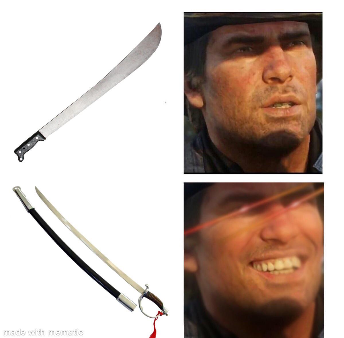 Enough of machetes, give me a cavalry saber