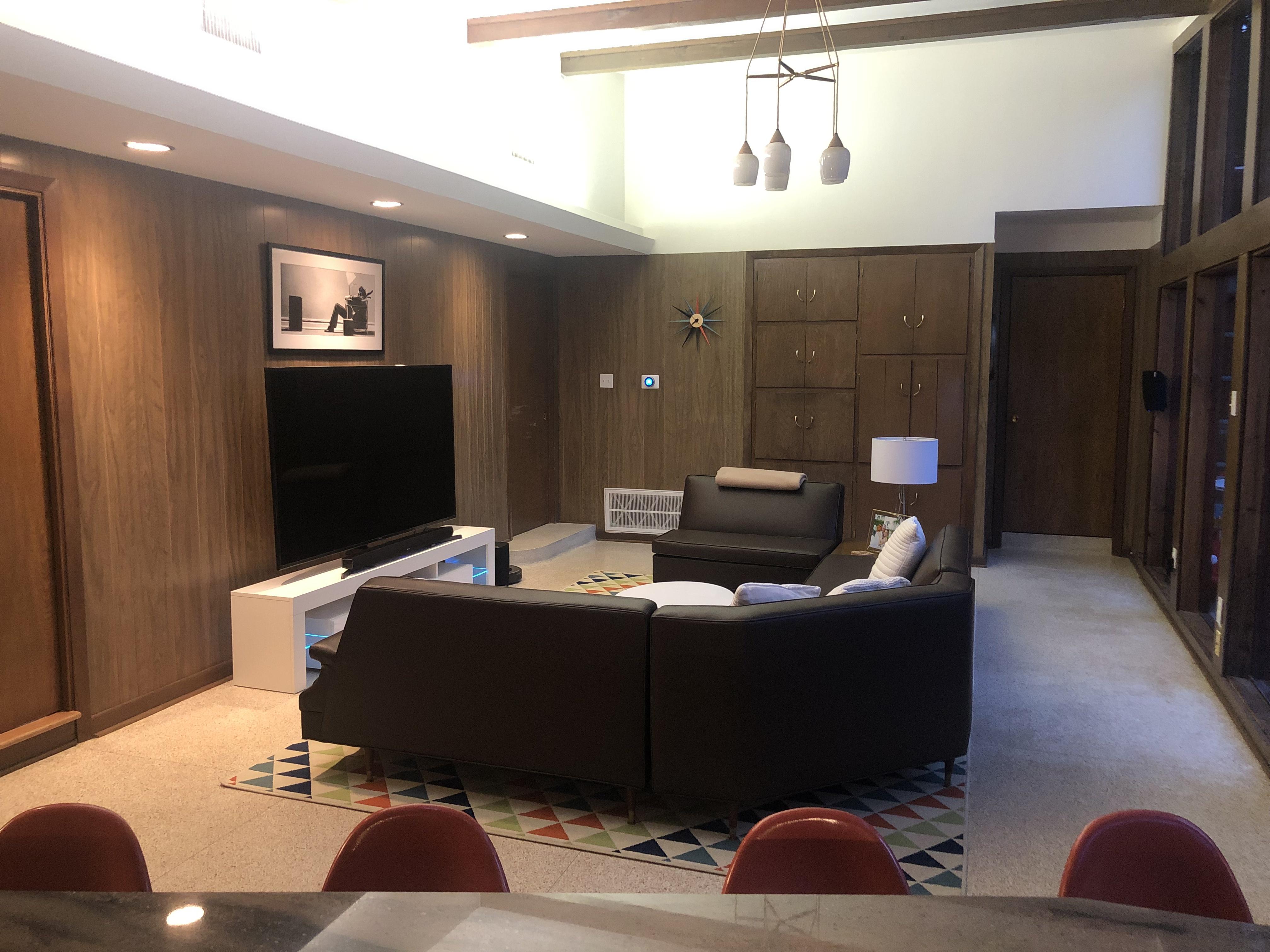 Our refurbished living room with a few modern pieces added to the mix