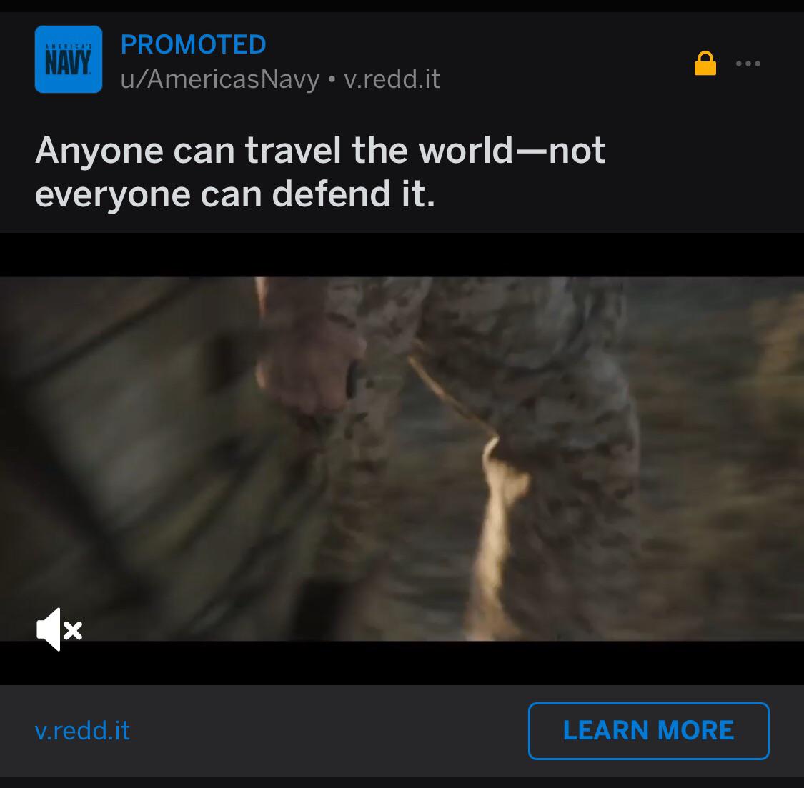 A Ad on a Reddit about joining the army with the actual context
