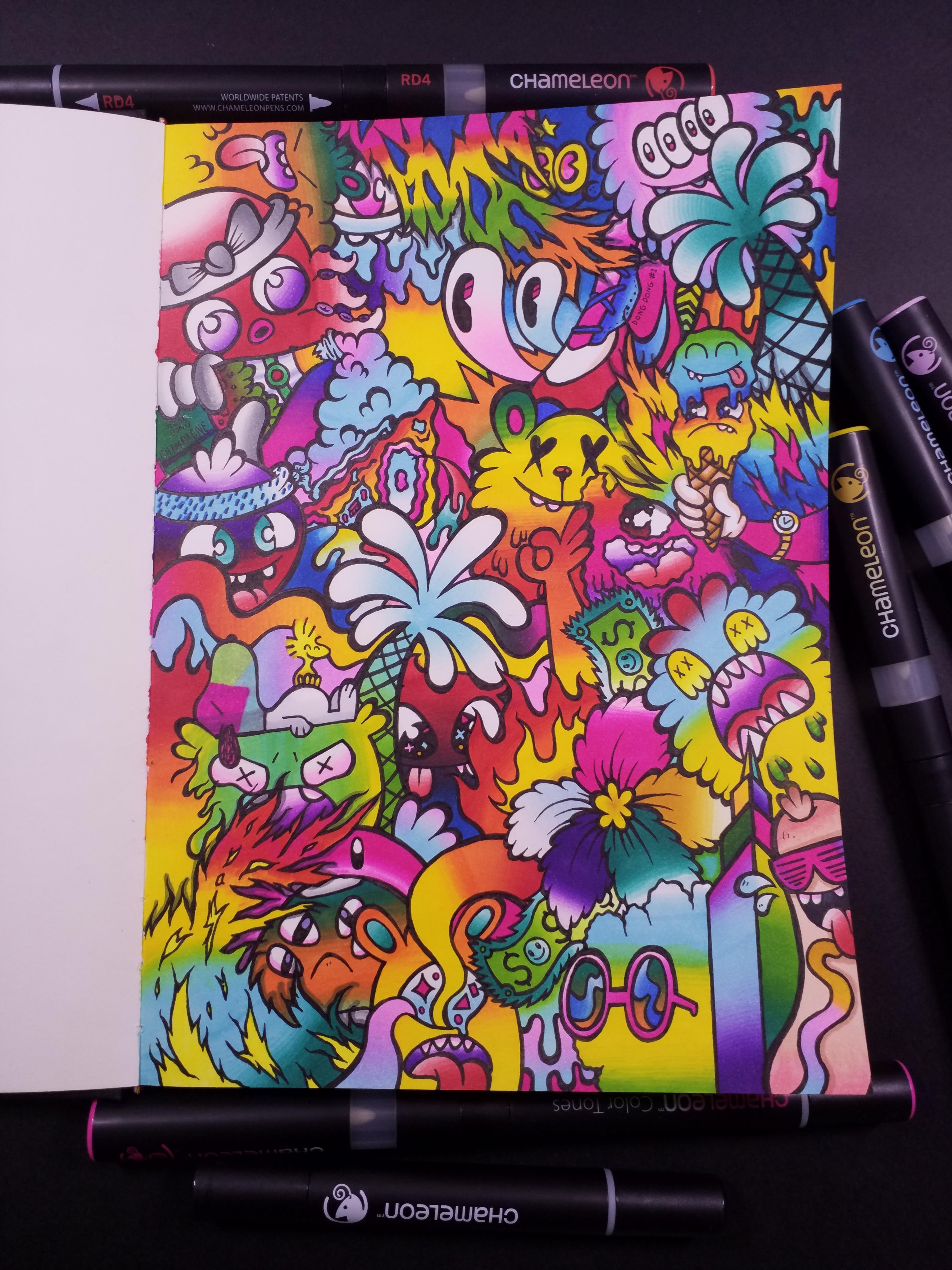 Chameleon marker doodle! I only used chameleon markers! I really like