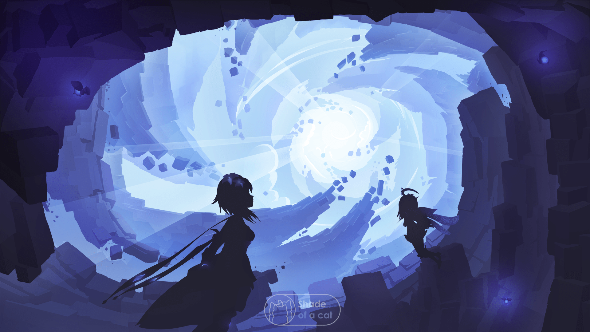 "View from the Chasm" my new art with Lumine r/Genshin_Impact