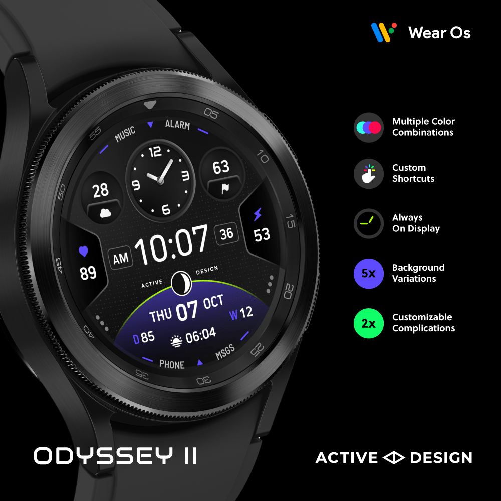 [Watch Face] Odyssey II by Active Design androidwatchfaces