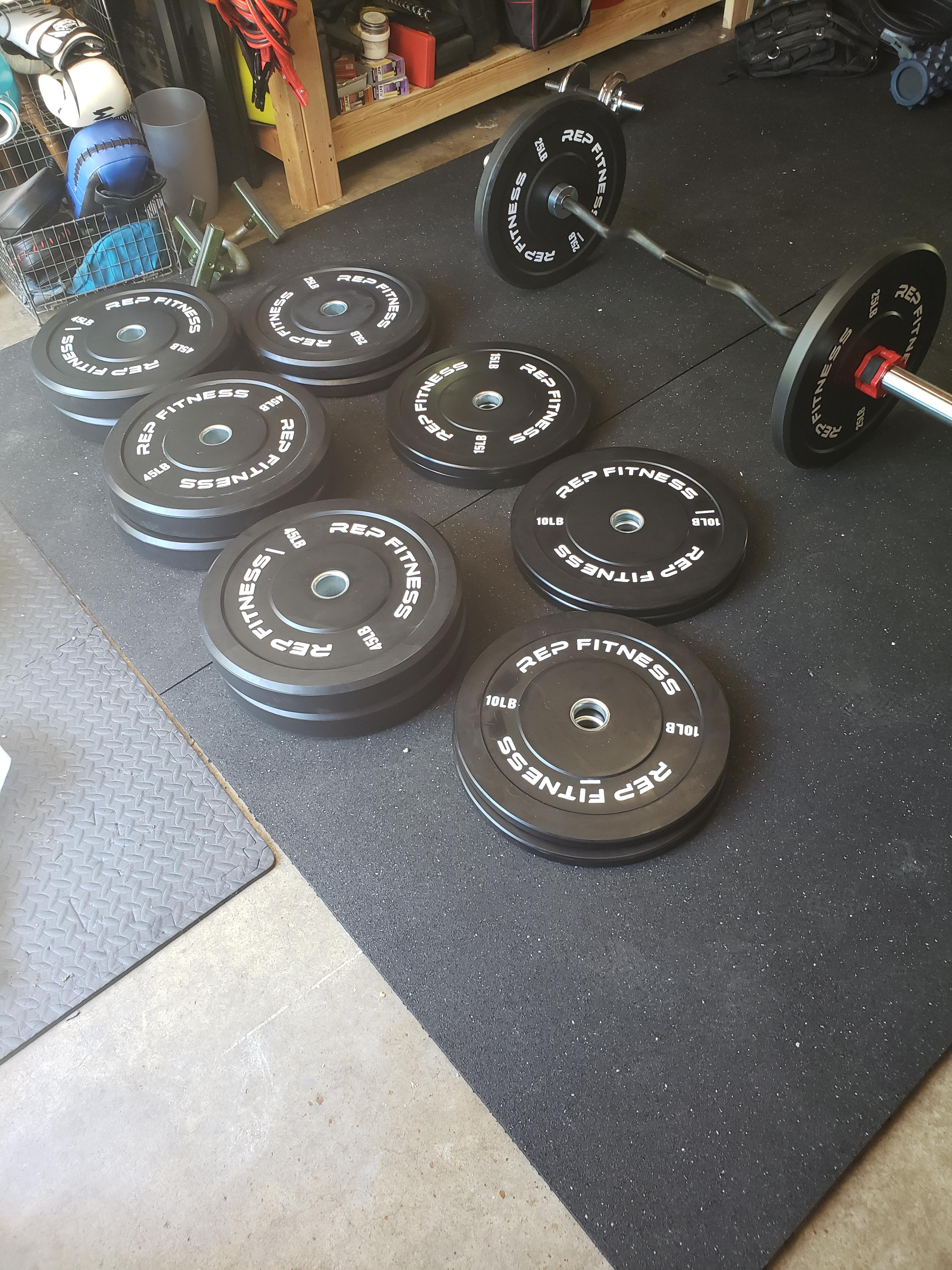 Bumpers arrived, but only a curl bar to use them with. Guess its arm