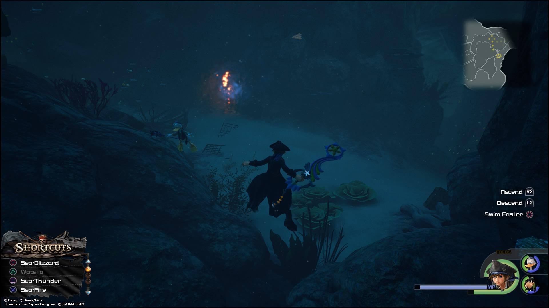 Kingdom Hearts III where there's "Sea Fire," but making the "Water