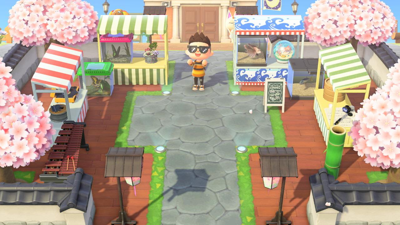 A little market I made in front of the town hall ) r/AnimalCrossing