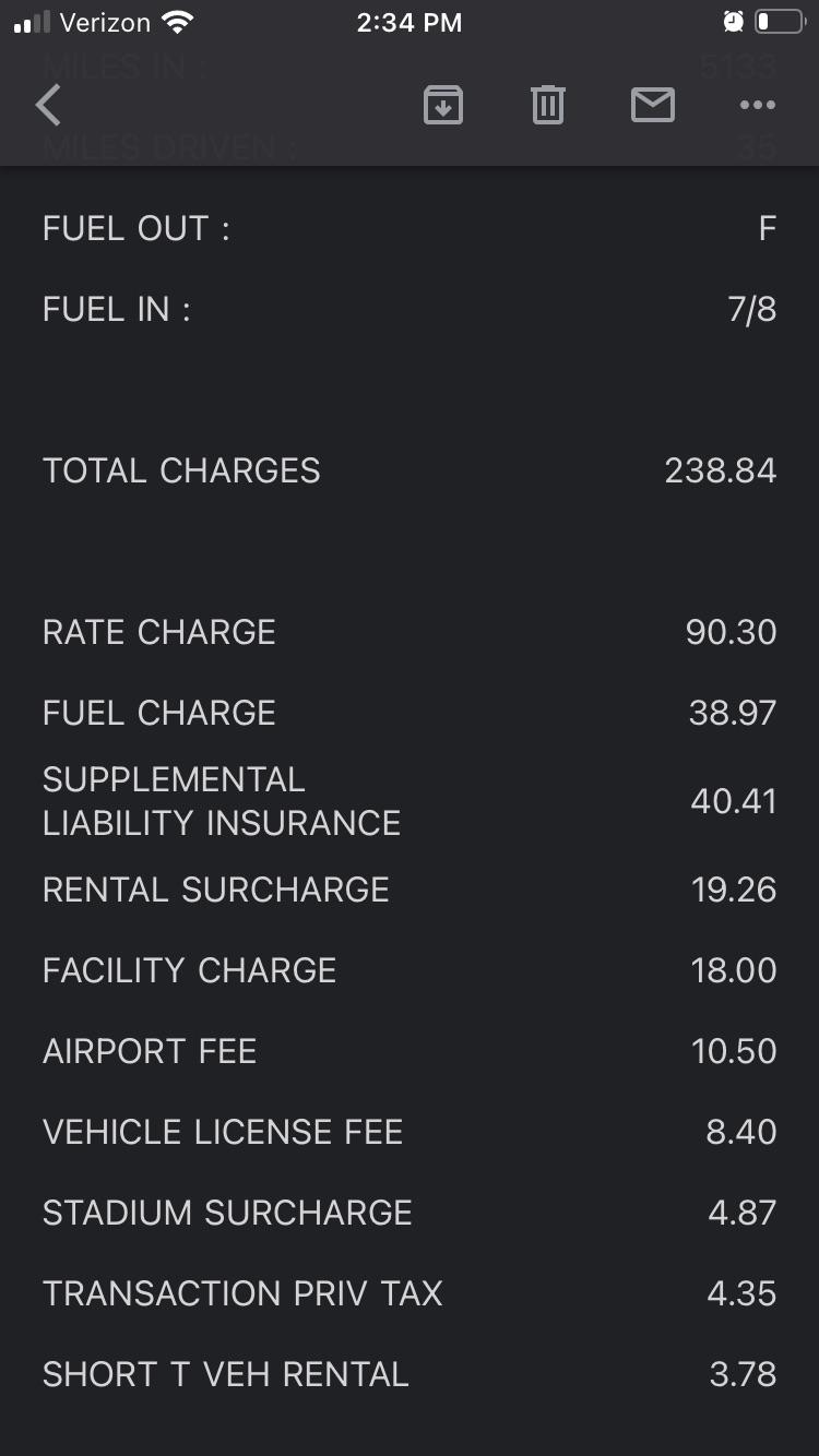 Rental car fees. Why do we allow them to do this instead of including