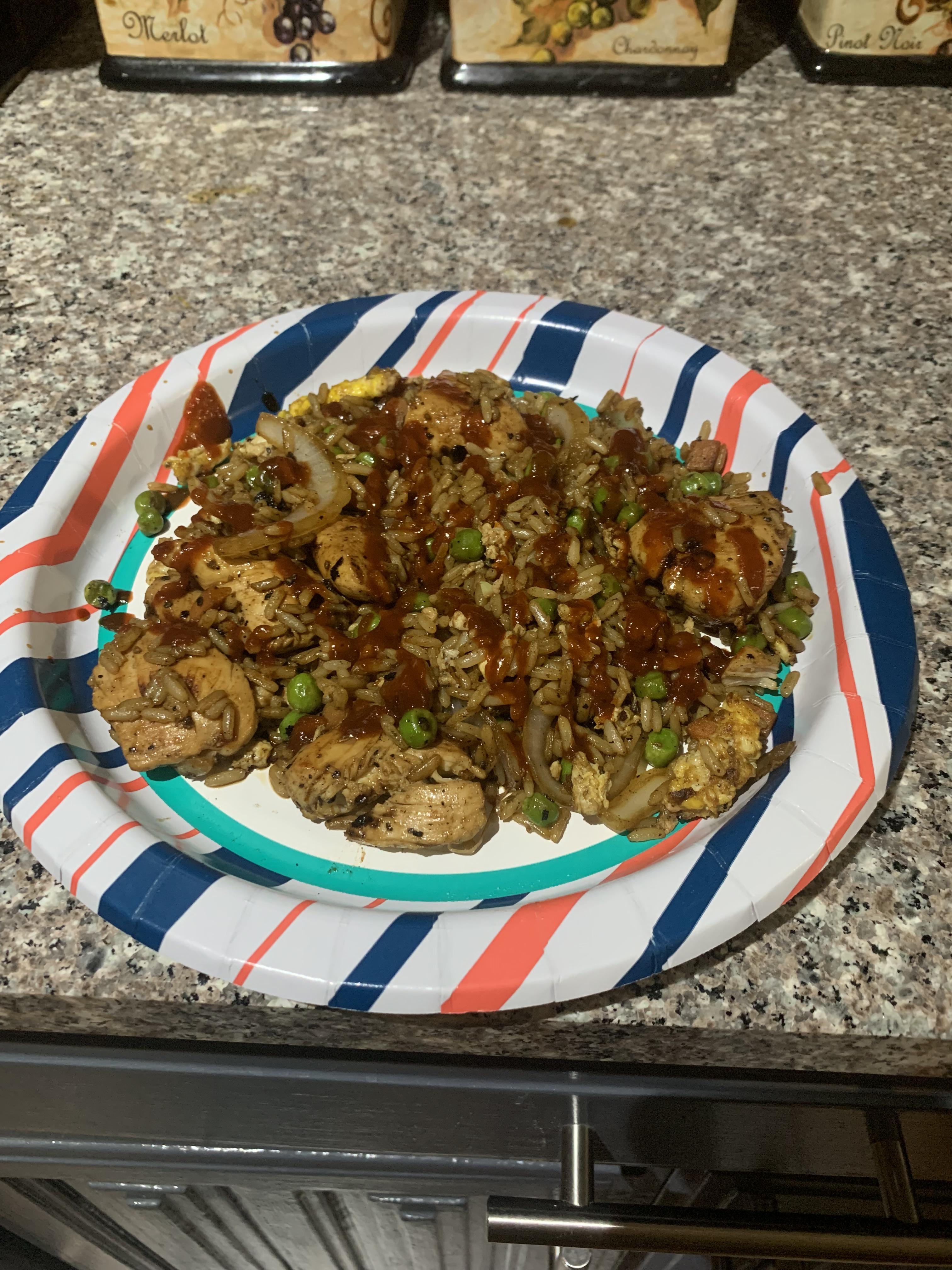 Sweet Black Pepper Fried Rice. Really dang good. blackstonegriddle