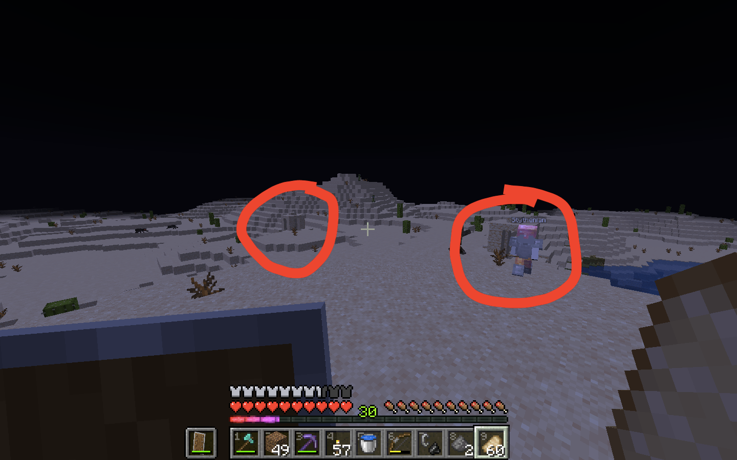 I found 2 desert wells right next to each other. Each desert well has a I in 1000 chance of