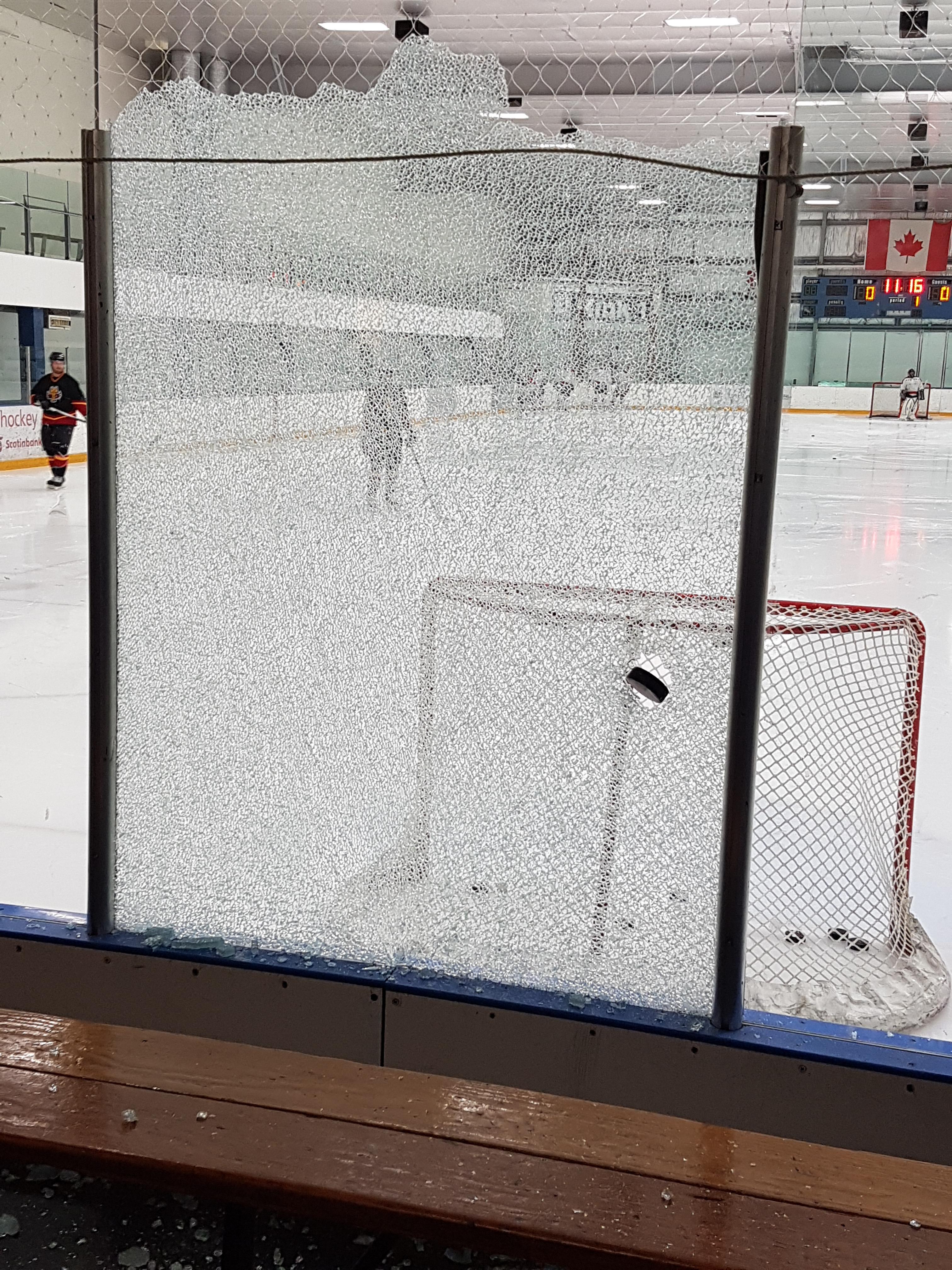 When you break the glass in hockey r/hockey