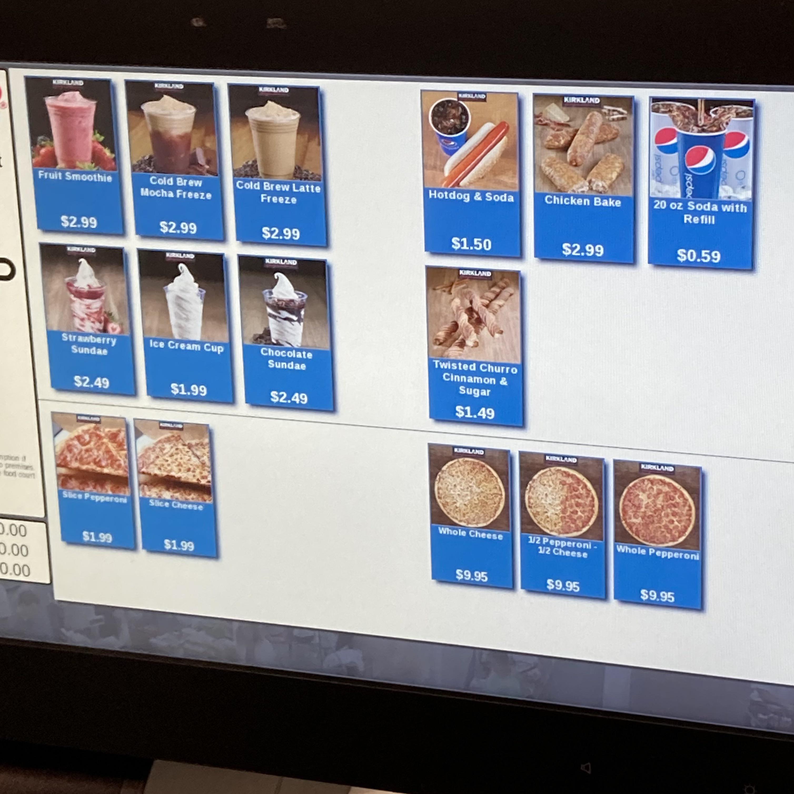 Costco Food Court Menu