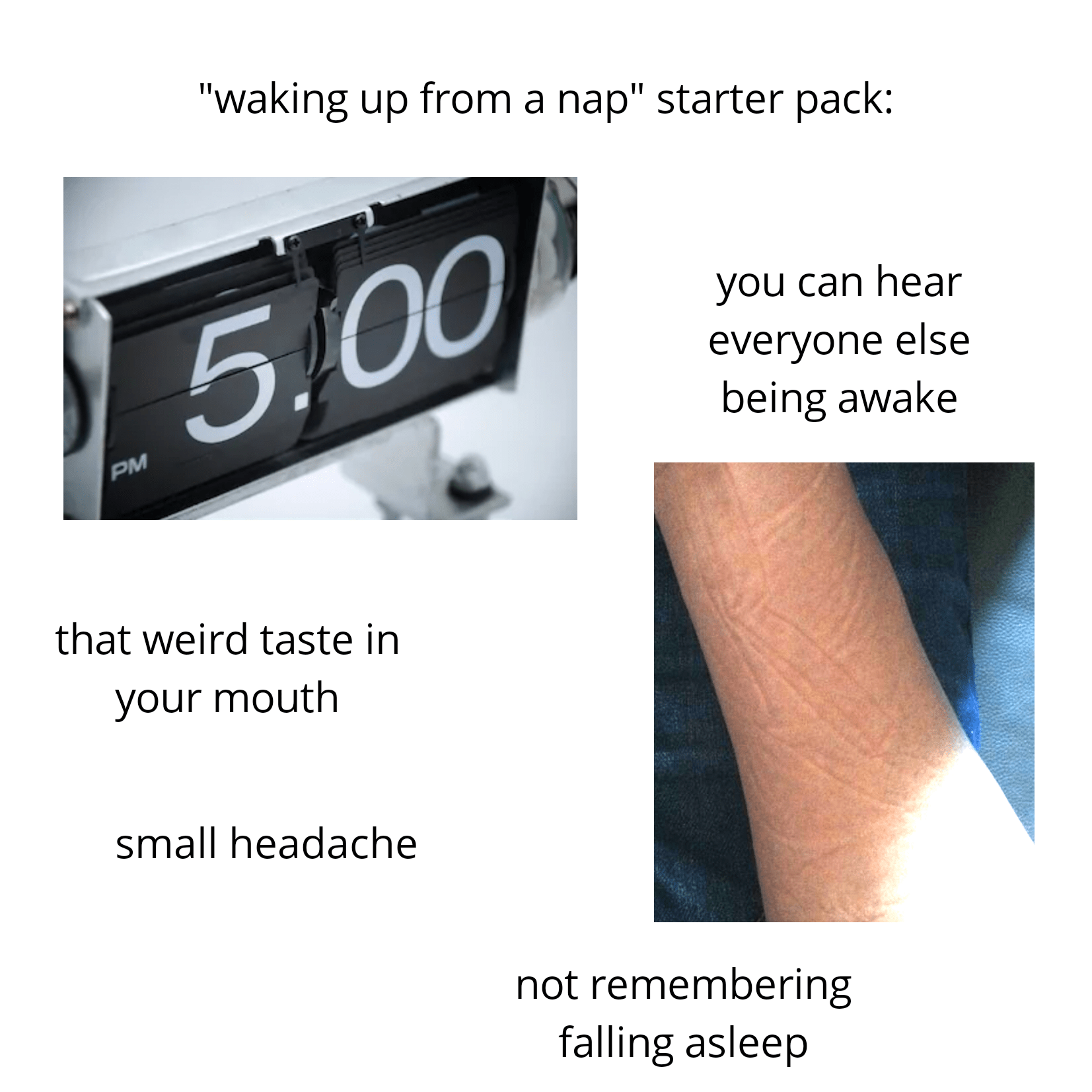 "Waking up from a nap" starter pack starterpacks