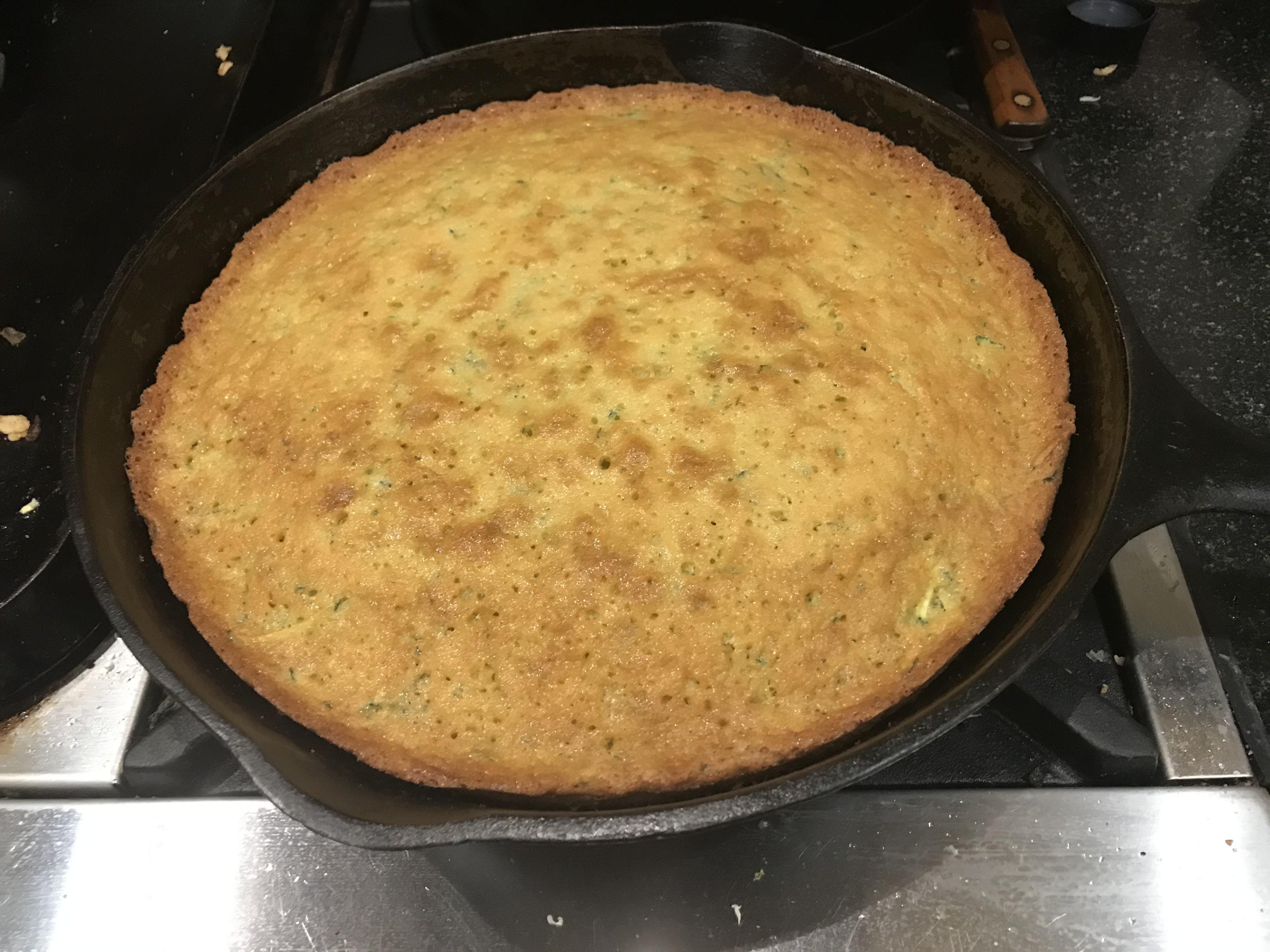 Zucchini cake in my Wagner cast iron skillet r/castiron