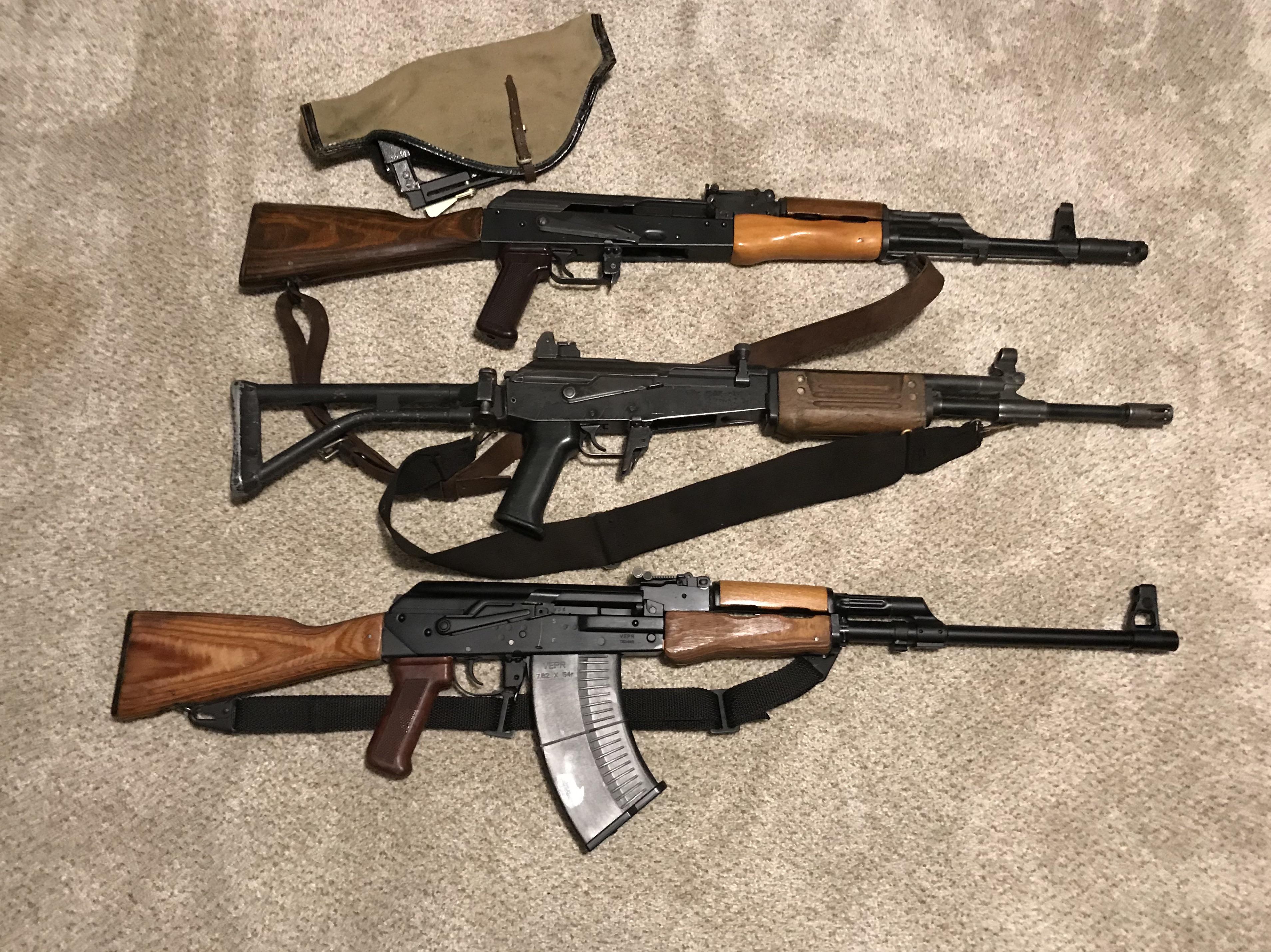 AK’s , My addition to the Reddit . Top Romy , IMI GALIL , x54r Vepr r