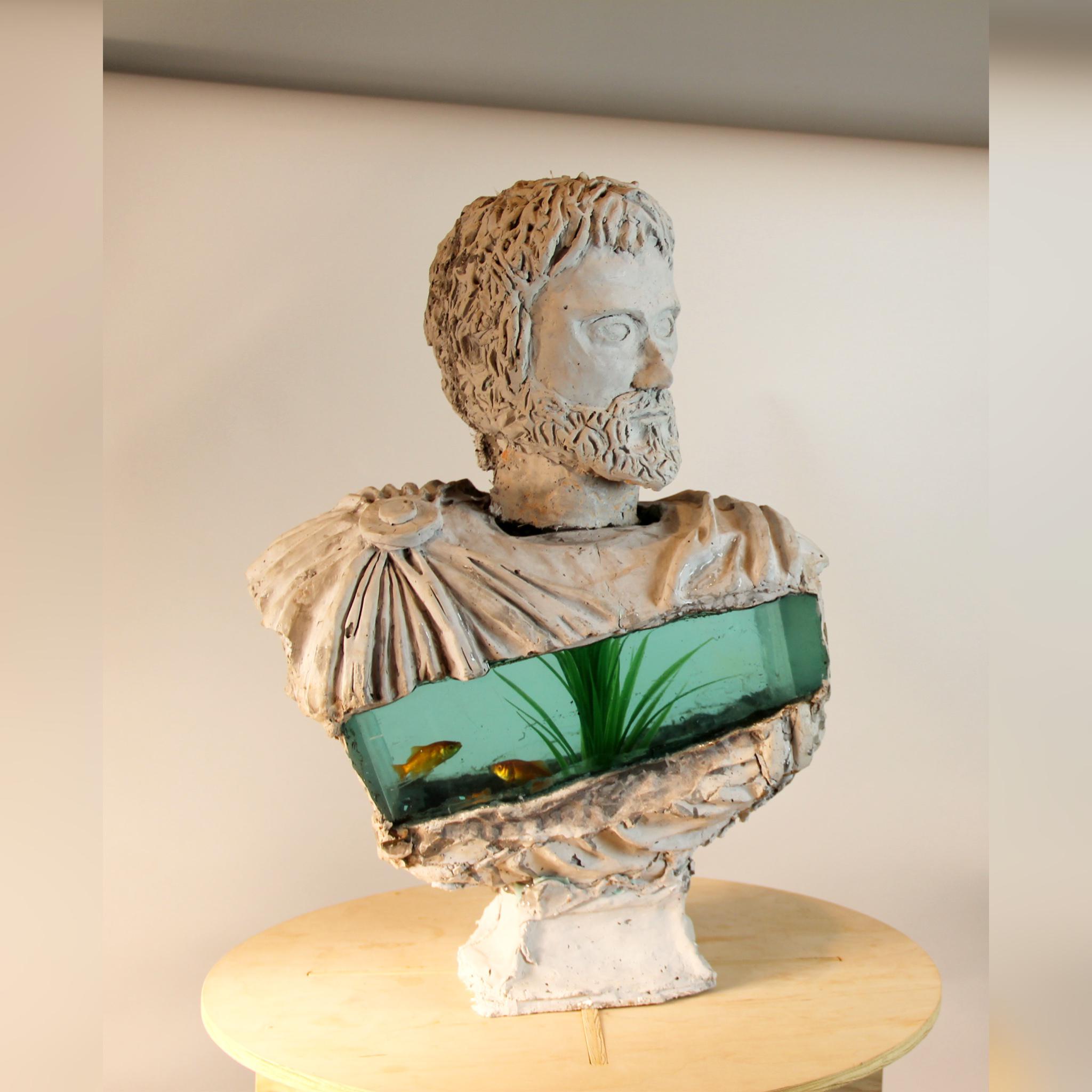 I made a Roman bust aquarium! link in comments r/somethingimade