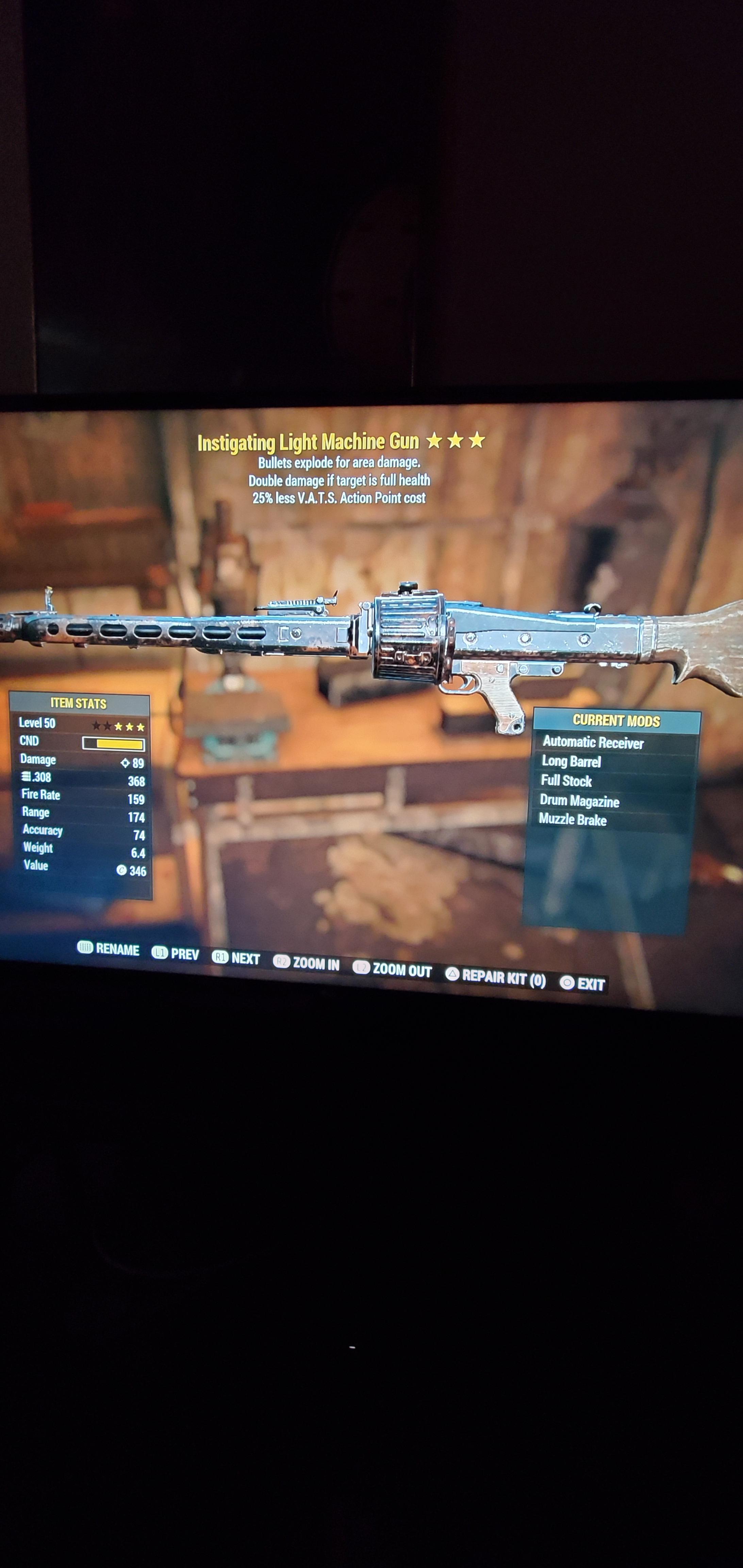 [PS4] H Instigating light machine gun W TSE gatling gun or TSE laser