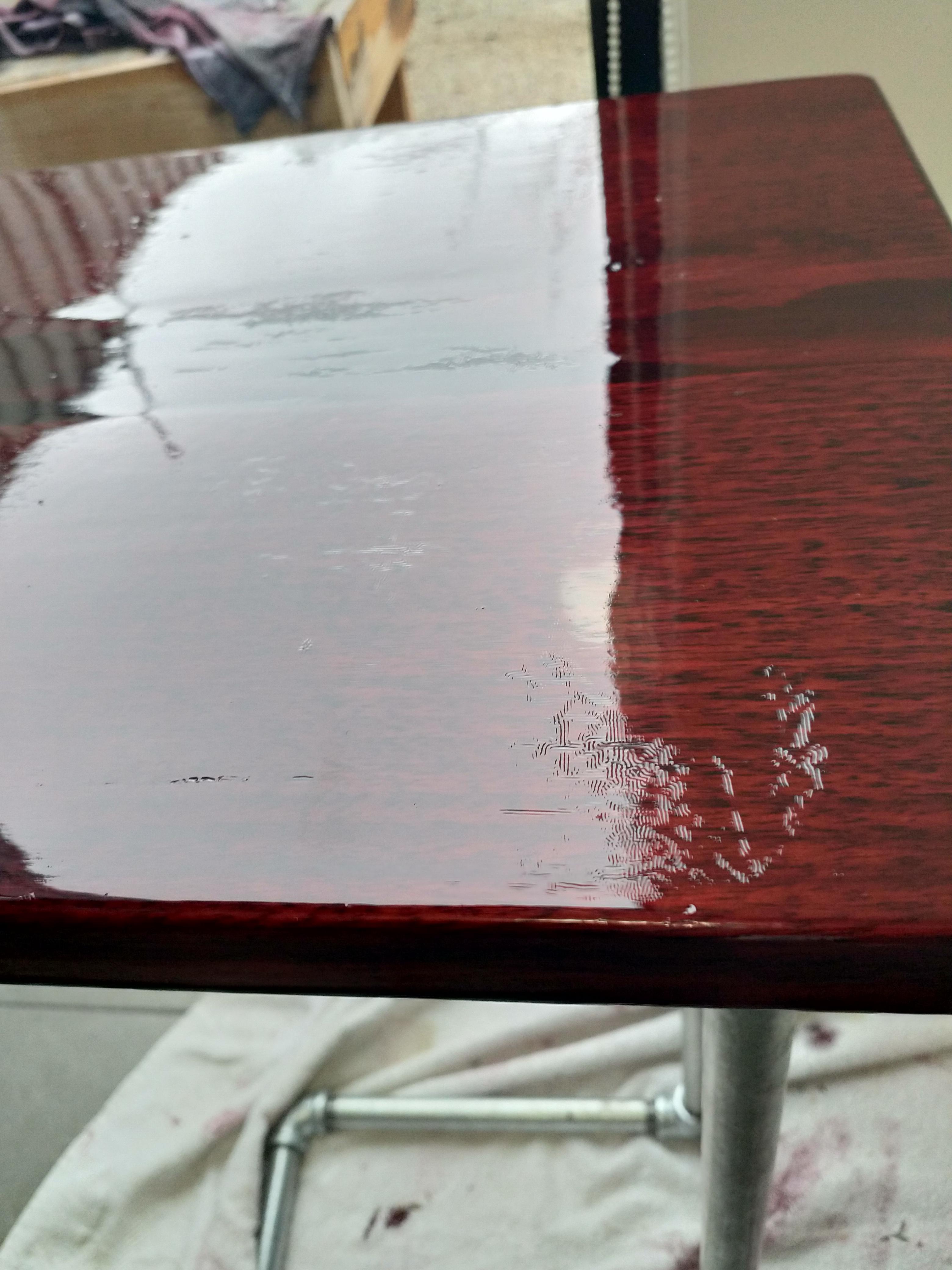 First time using polyurethane, final coat dried in this weird pattern