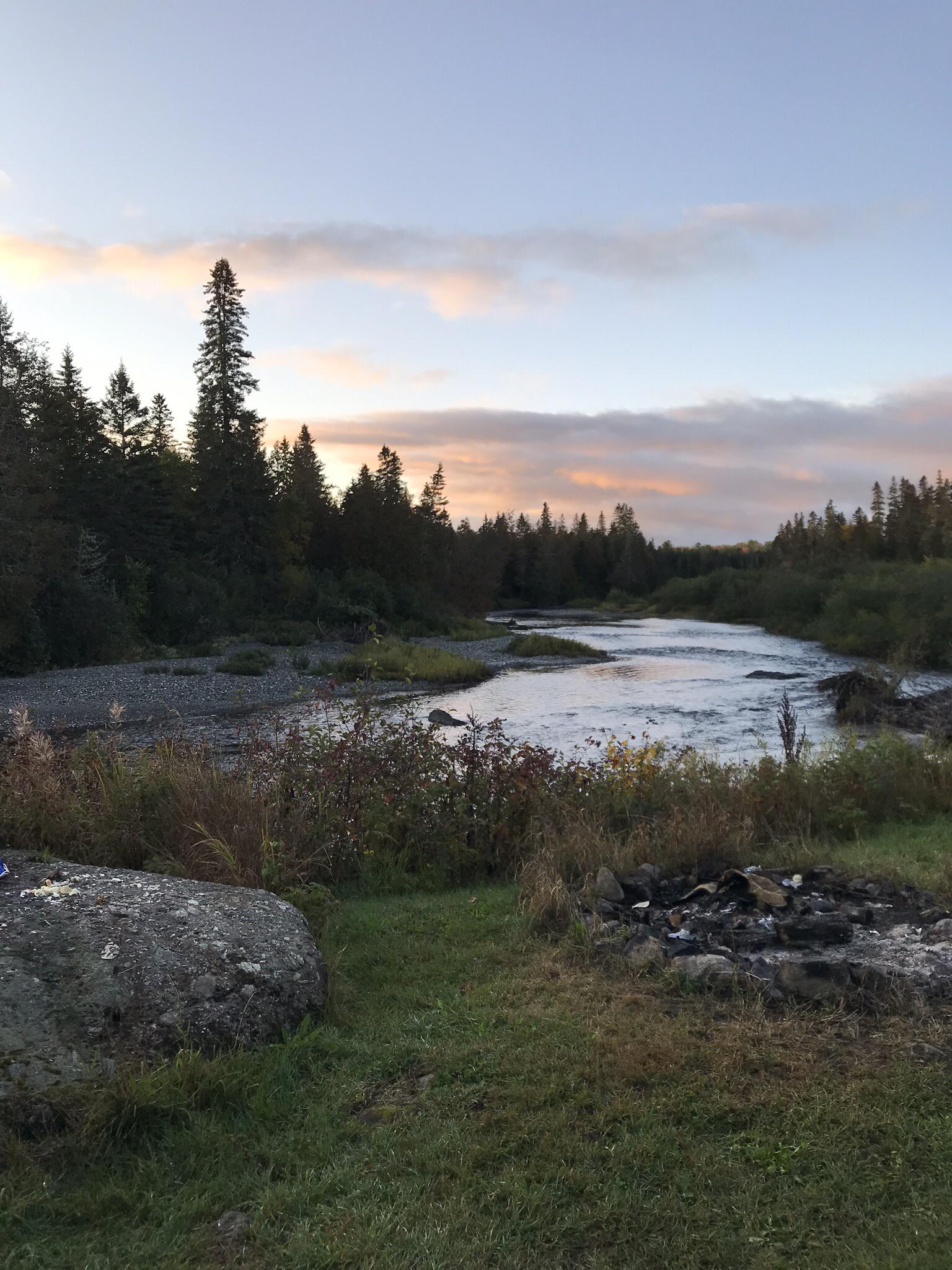 T8R8 sunrise at camp, North Maine Woods. r/Maine
