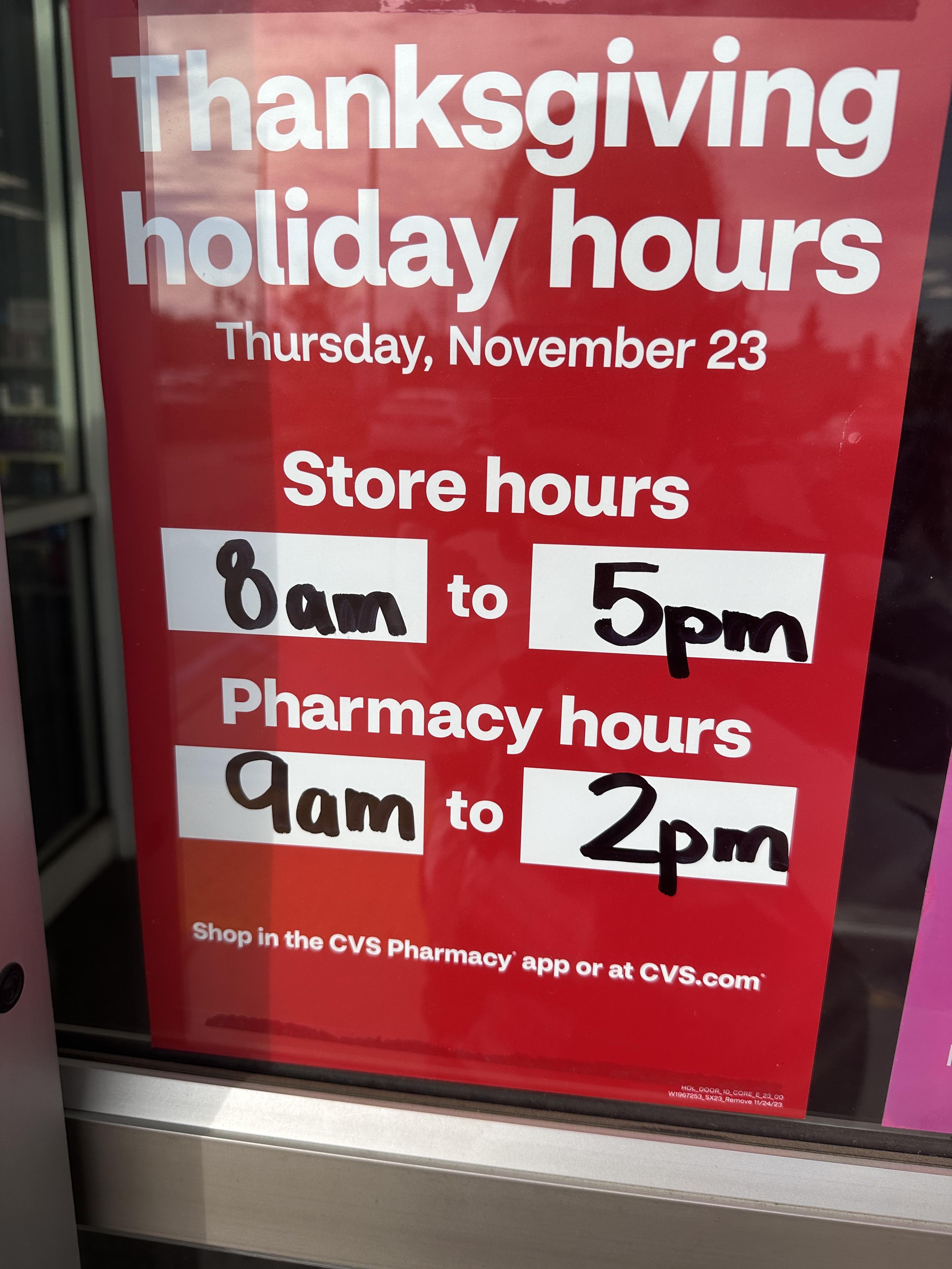 Hours r/CVS