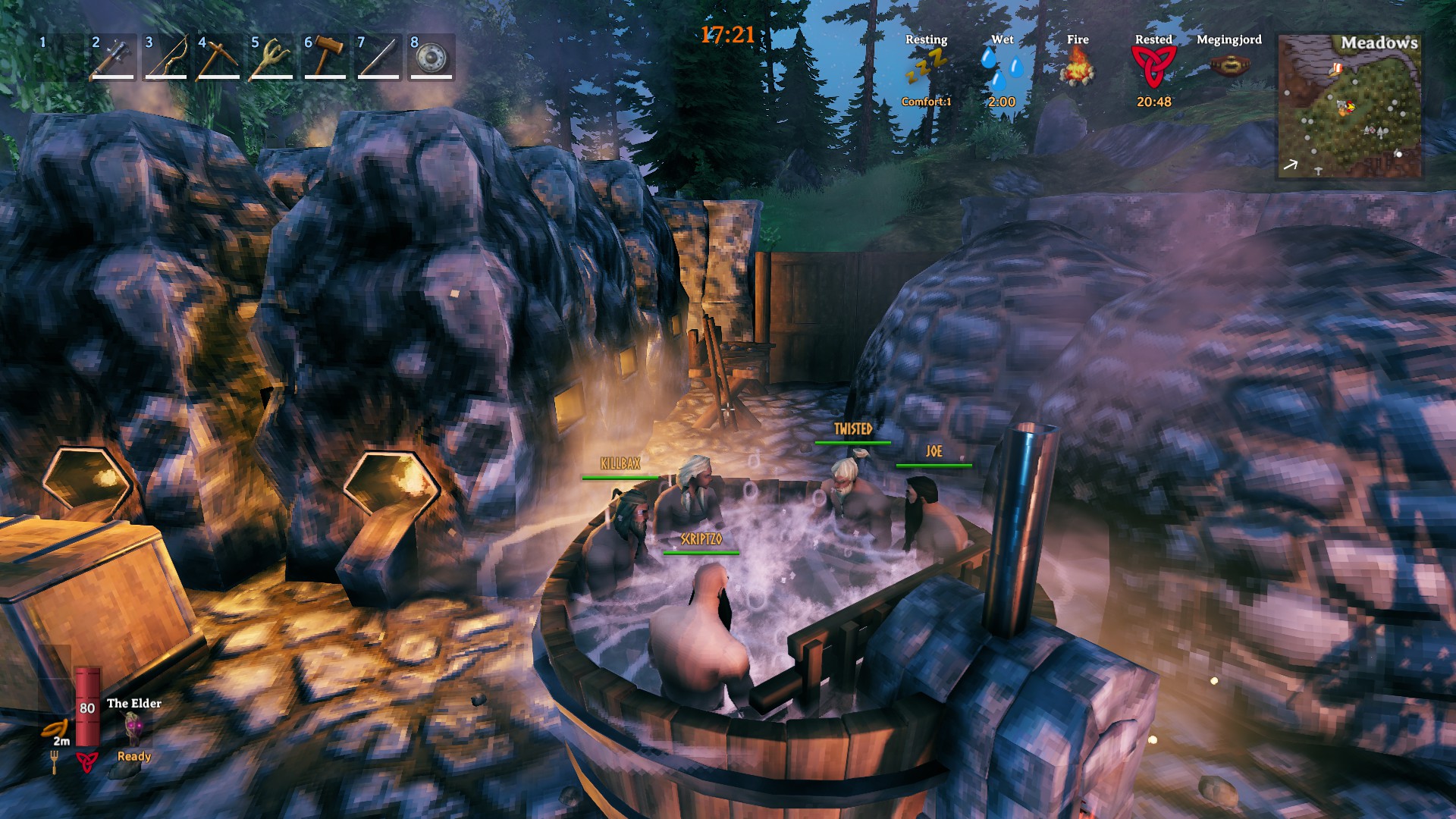 In the hot tub with the bois! r/valheim