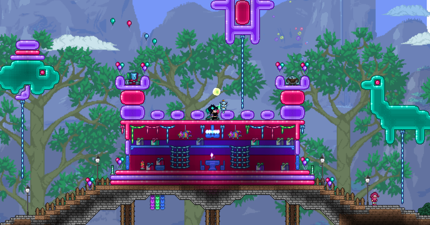 Built a bounce house for the Party Girl r/Terraria