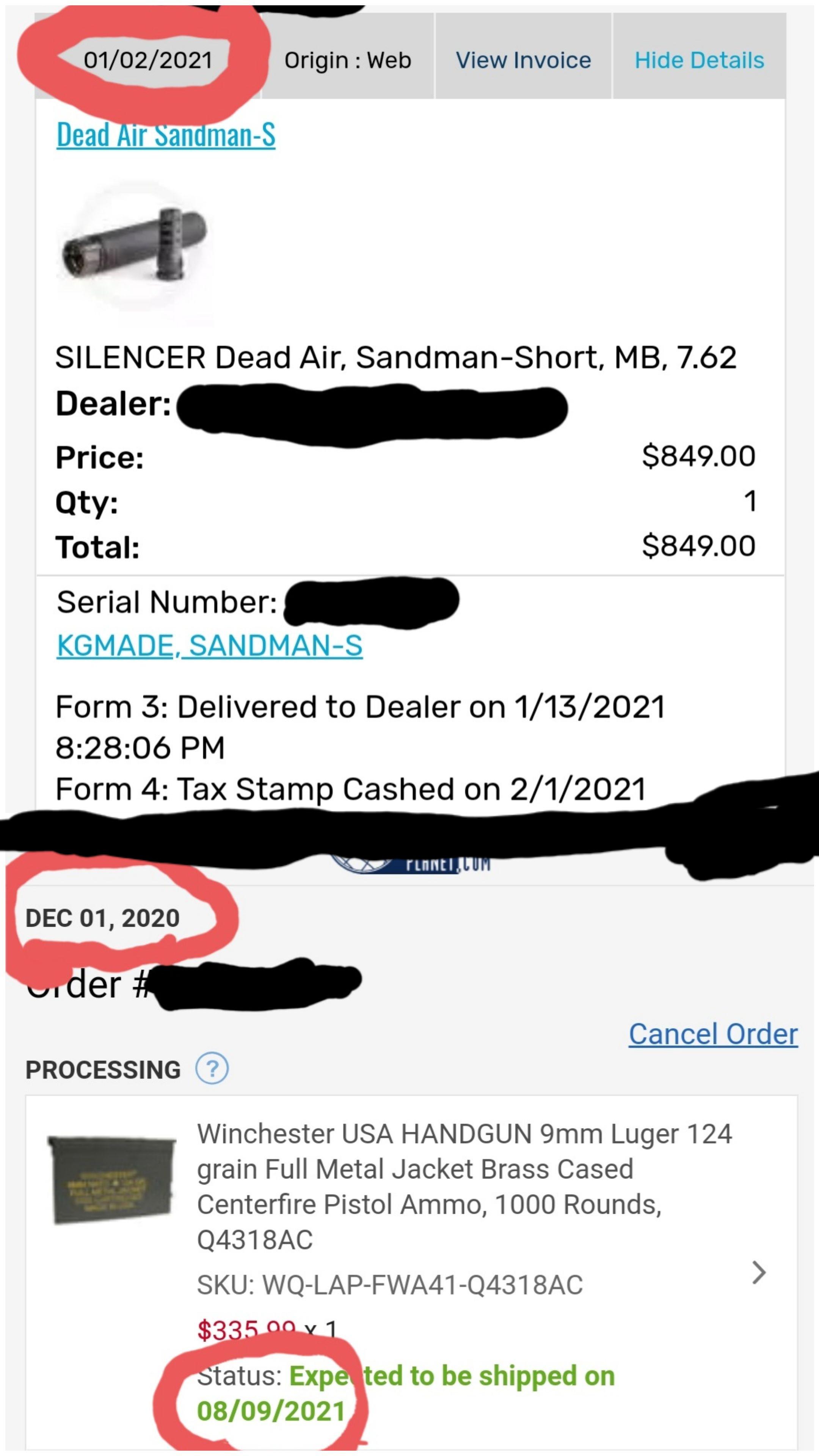 Which will come first Form 4 or a case of 9mm from Optics r/NFA