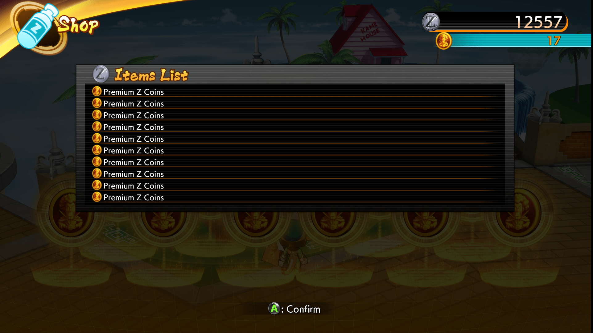 LPT Spend 10,000 zeni for 10 premium Z coins to buy 1 capsule r/dbfz
