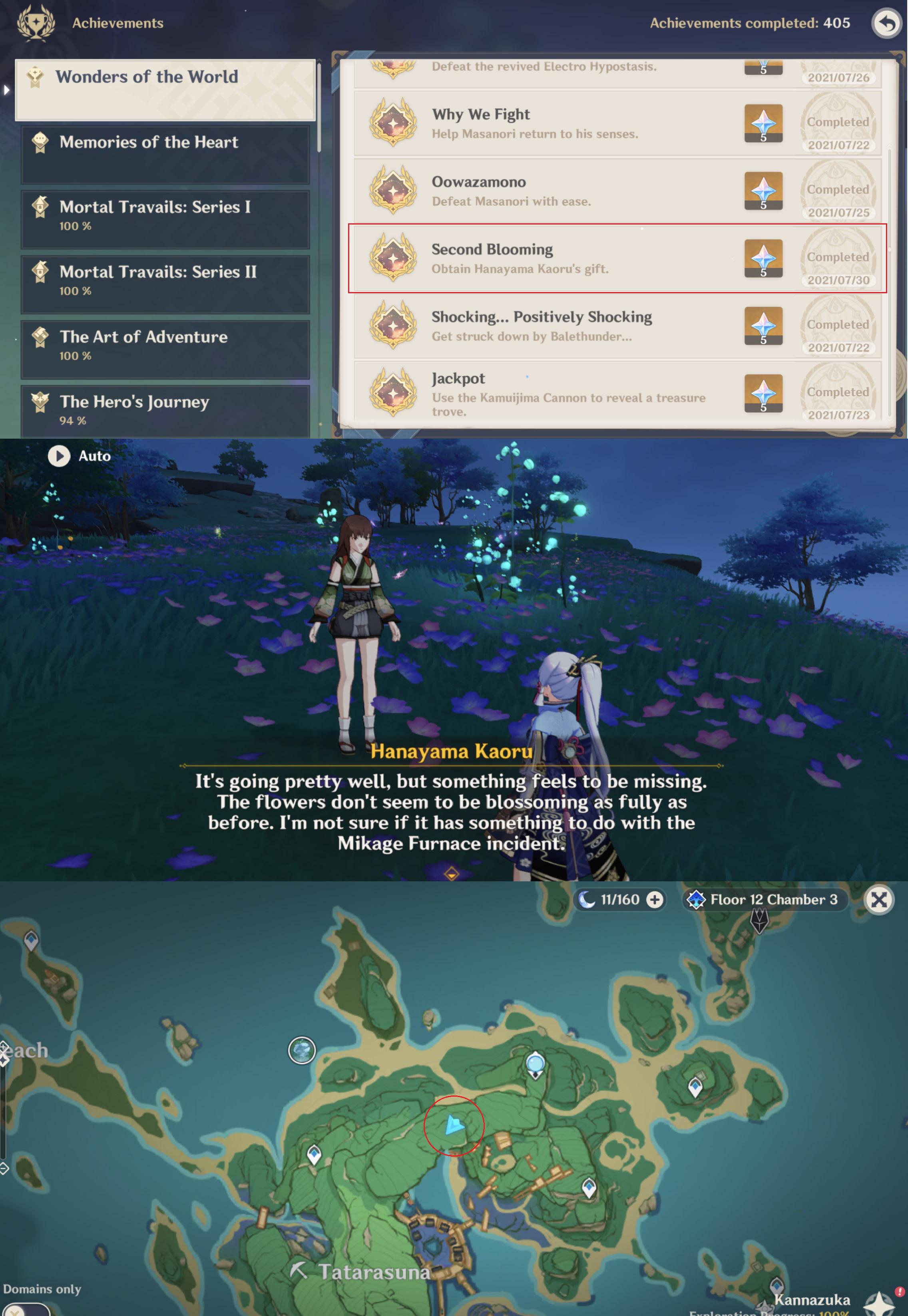 After you gave her the bag of flower seeds make sure you come back