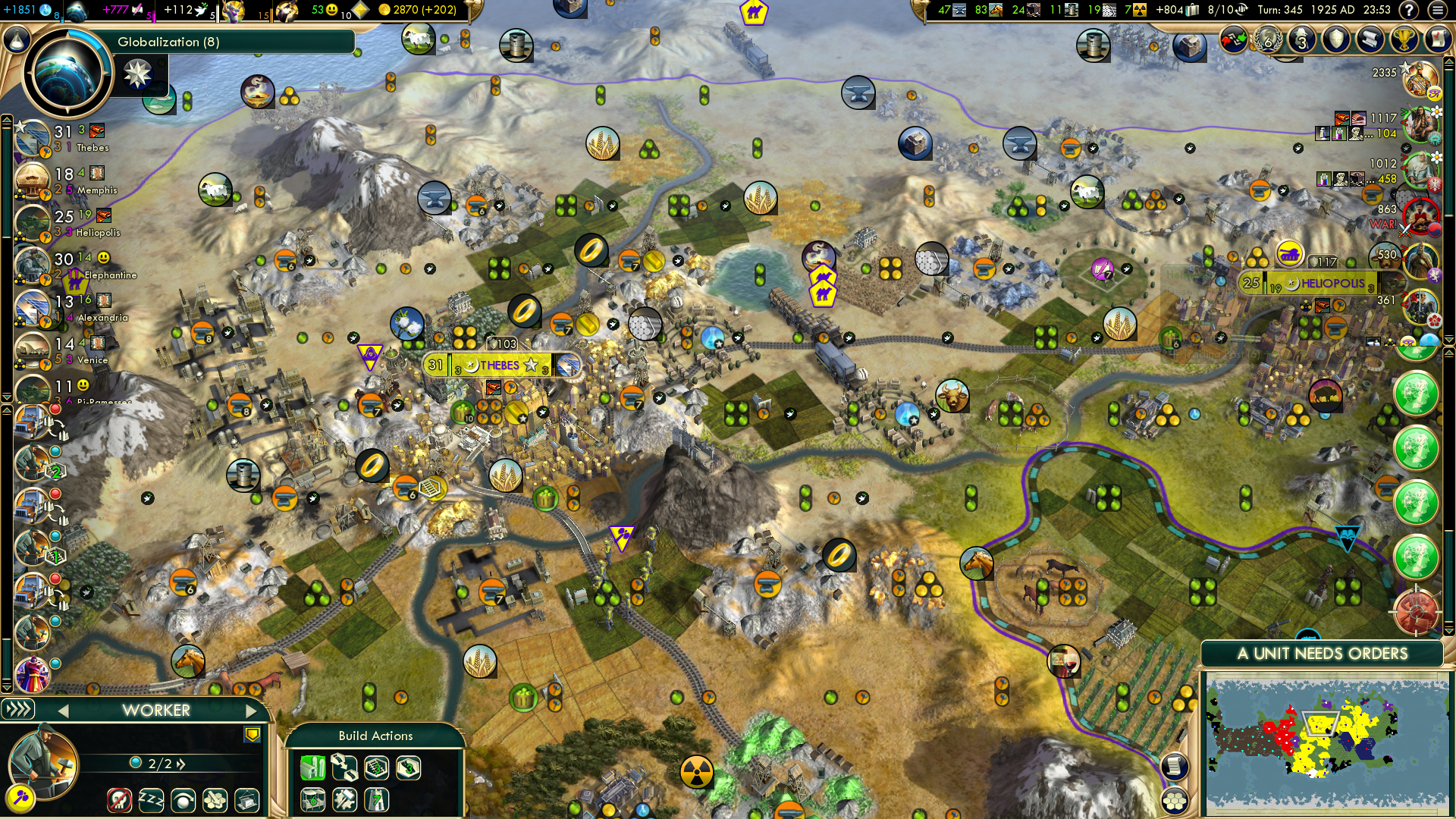 Best game I had as Egypt. Perfect combination of wonderwhoring and