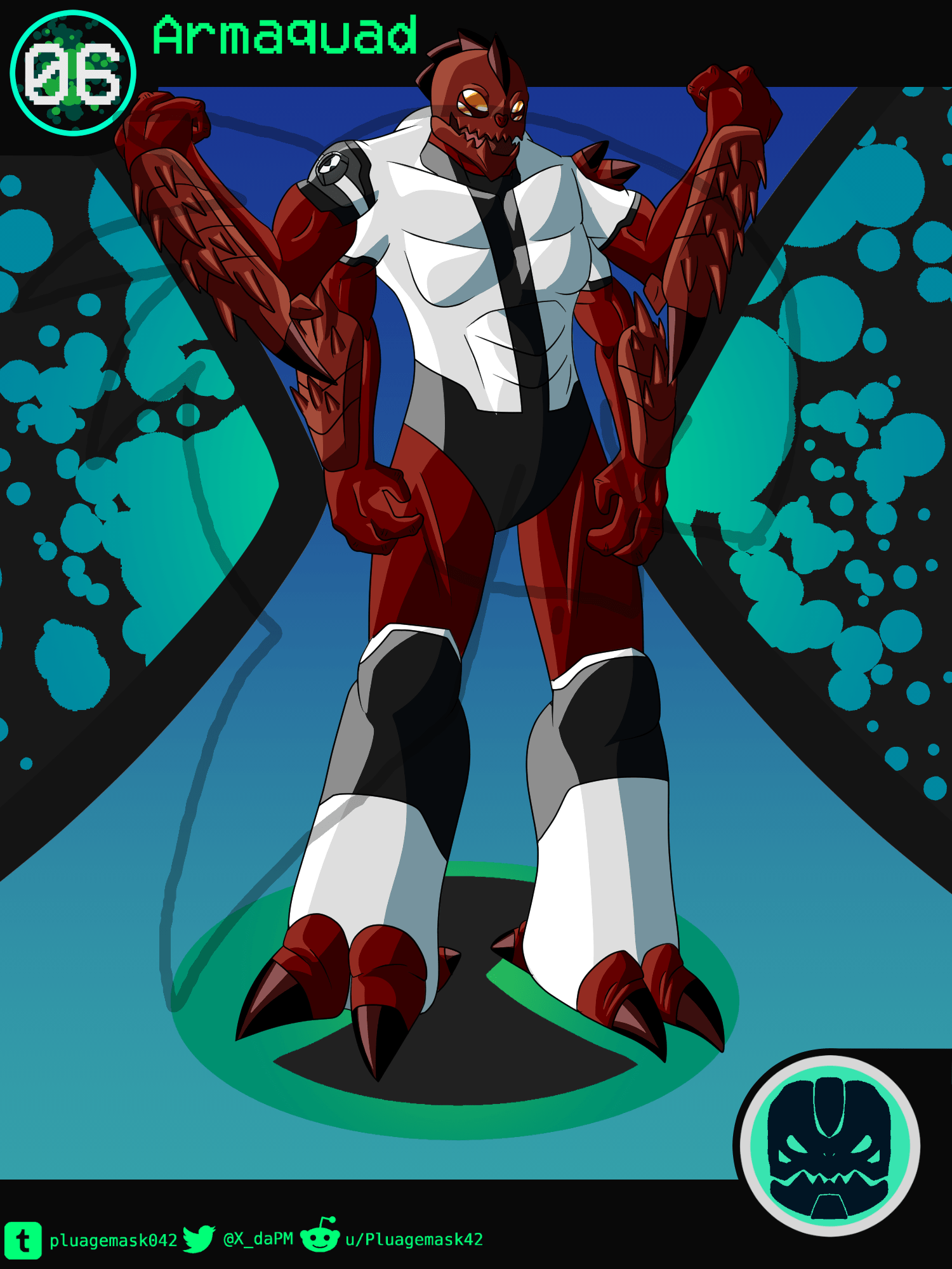 Gwen 10 Aliens Armaquad, The Omnitrix’s sample of a Tetramand Ben10