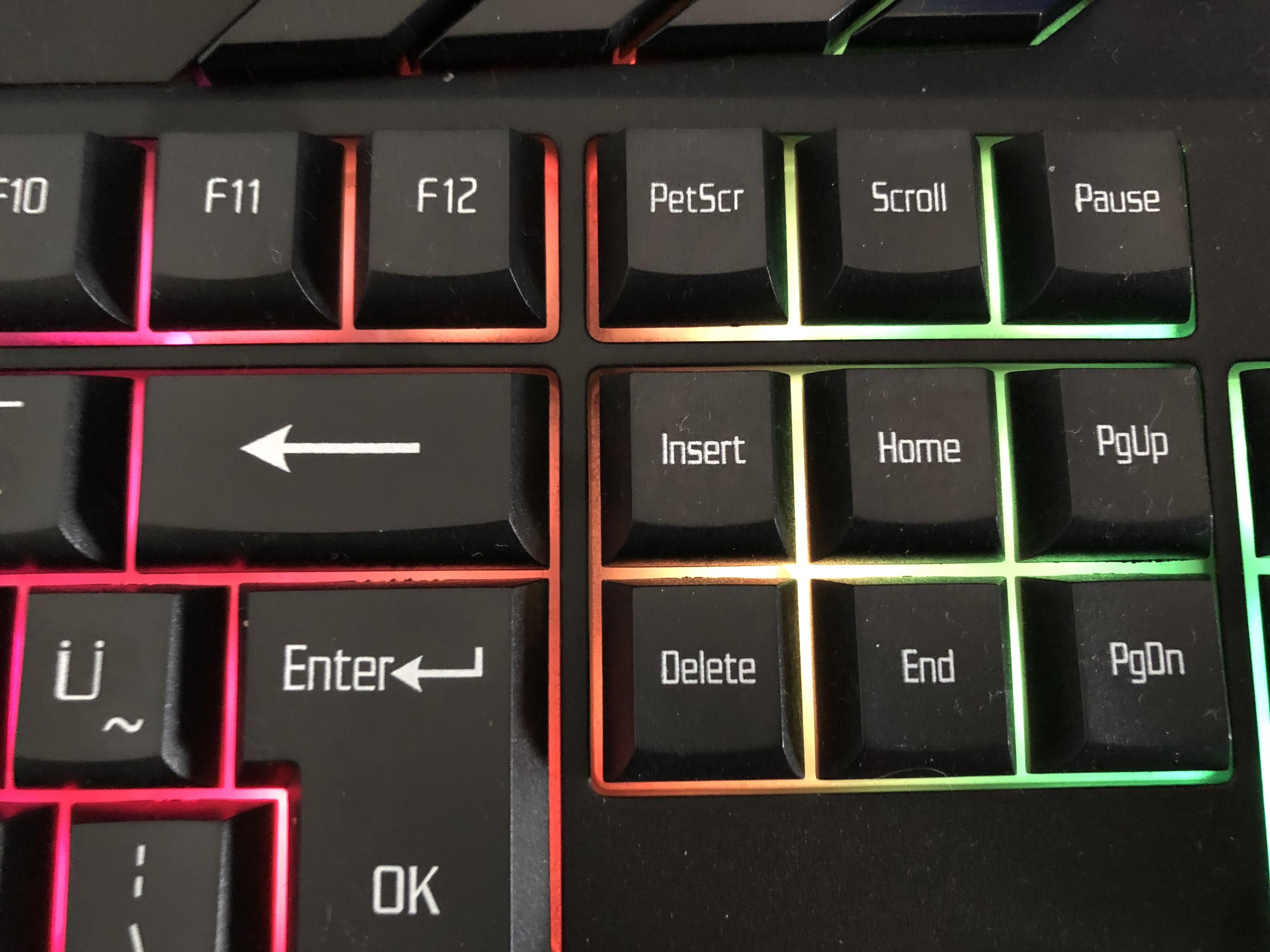 My keyboard with a typo on Print Screen button