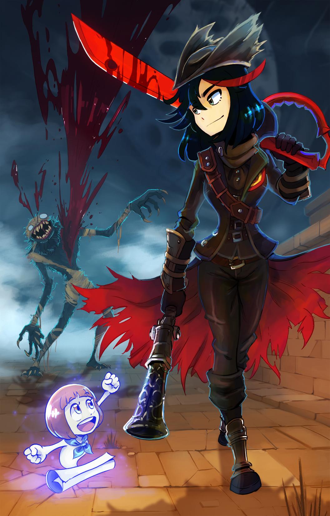 Kill la Kill x Bloodborne crossover art bloodborne