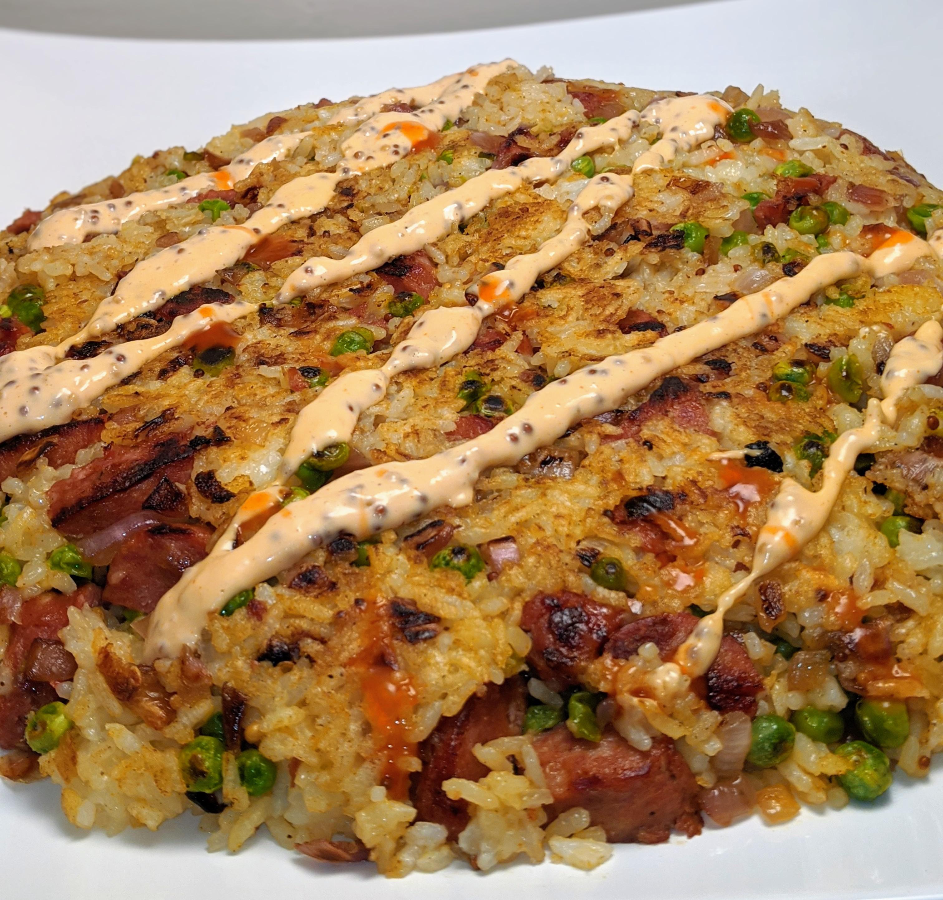 [HOMEMADE] Cajun fried rice with andouille sausage and "Creolaise" r/food