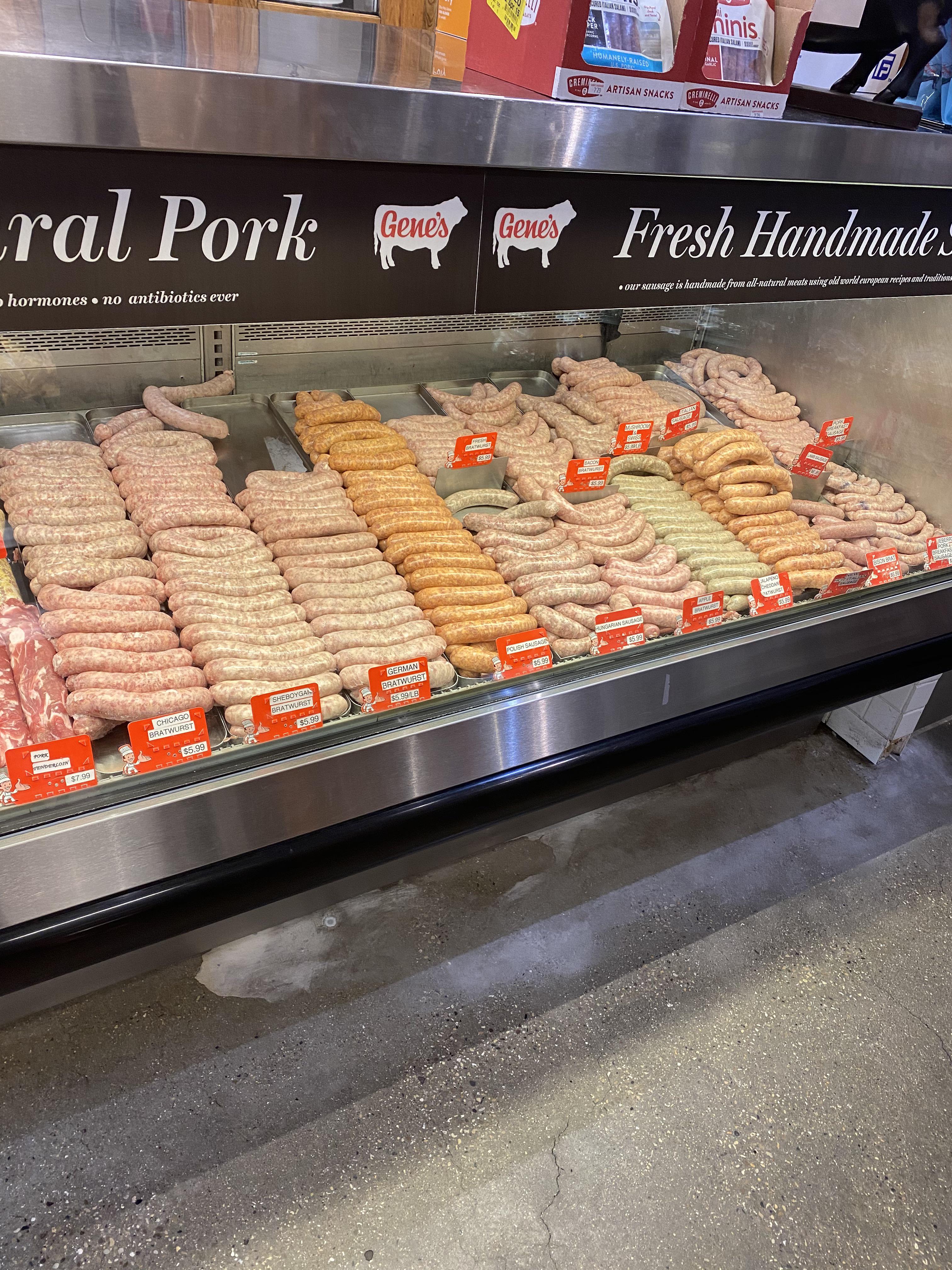 Case of Fresh Sausages. Chicago. r/meat